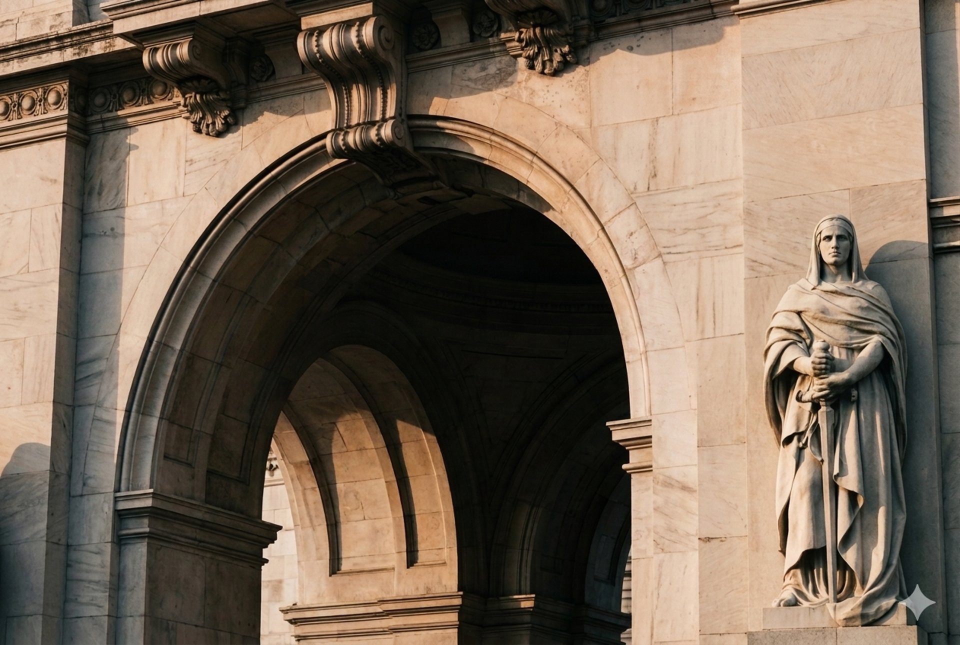an abstract photo of a curved building with a blue sky in the background