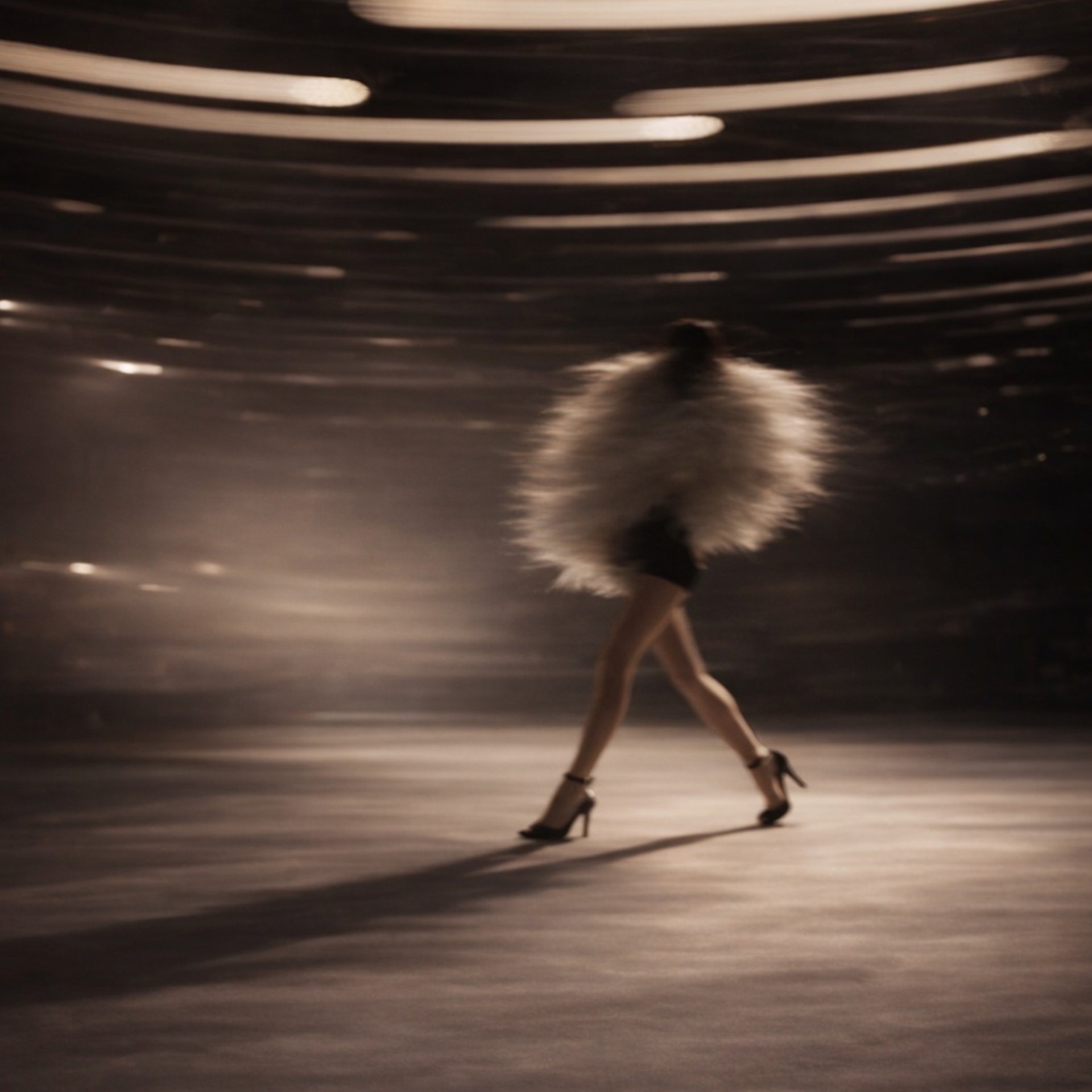 an abstract photo of a curved building with a blue sky in the background