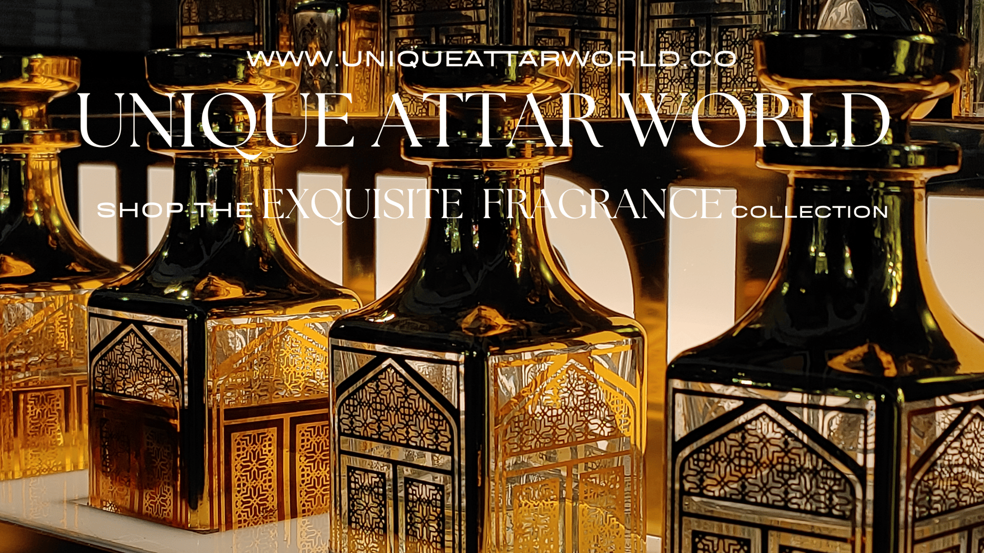 display of fragrance bottle collection outdoors