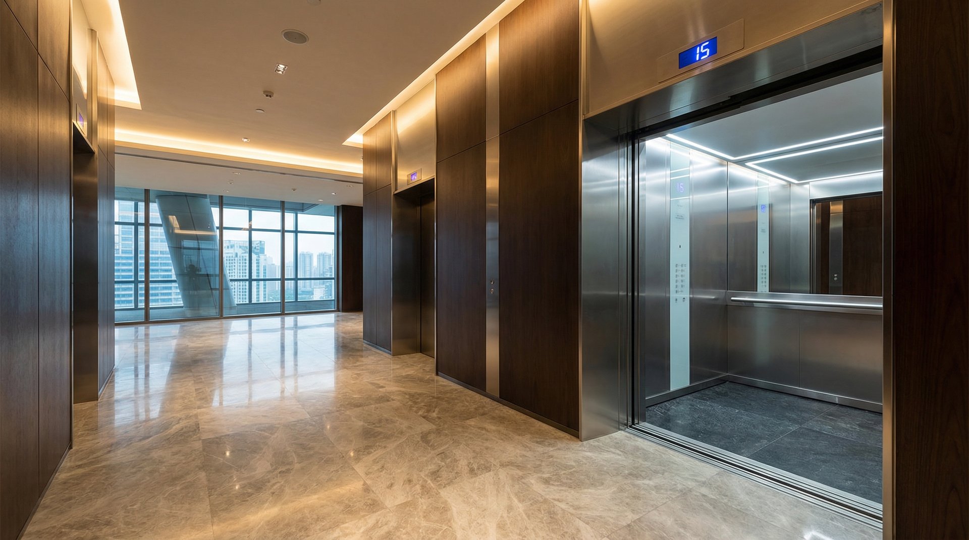 an abstract photo of a curved building with a blue sky in the background