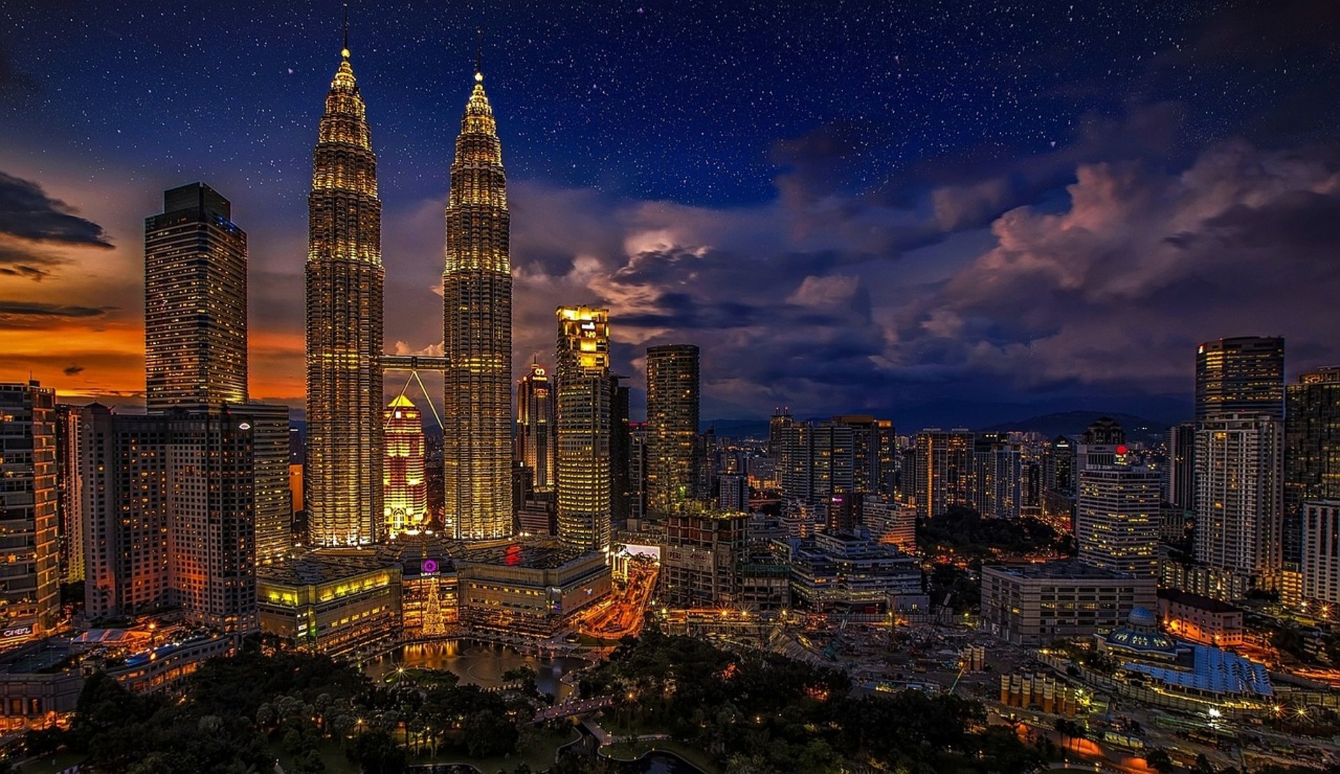 aerial photo of cityscape during nighttime