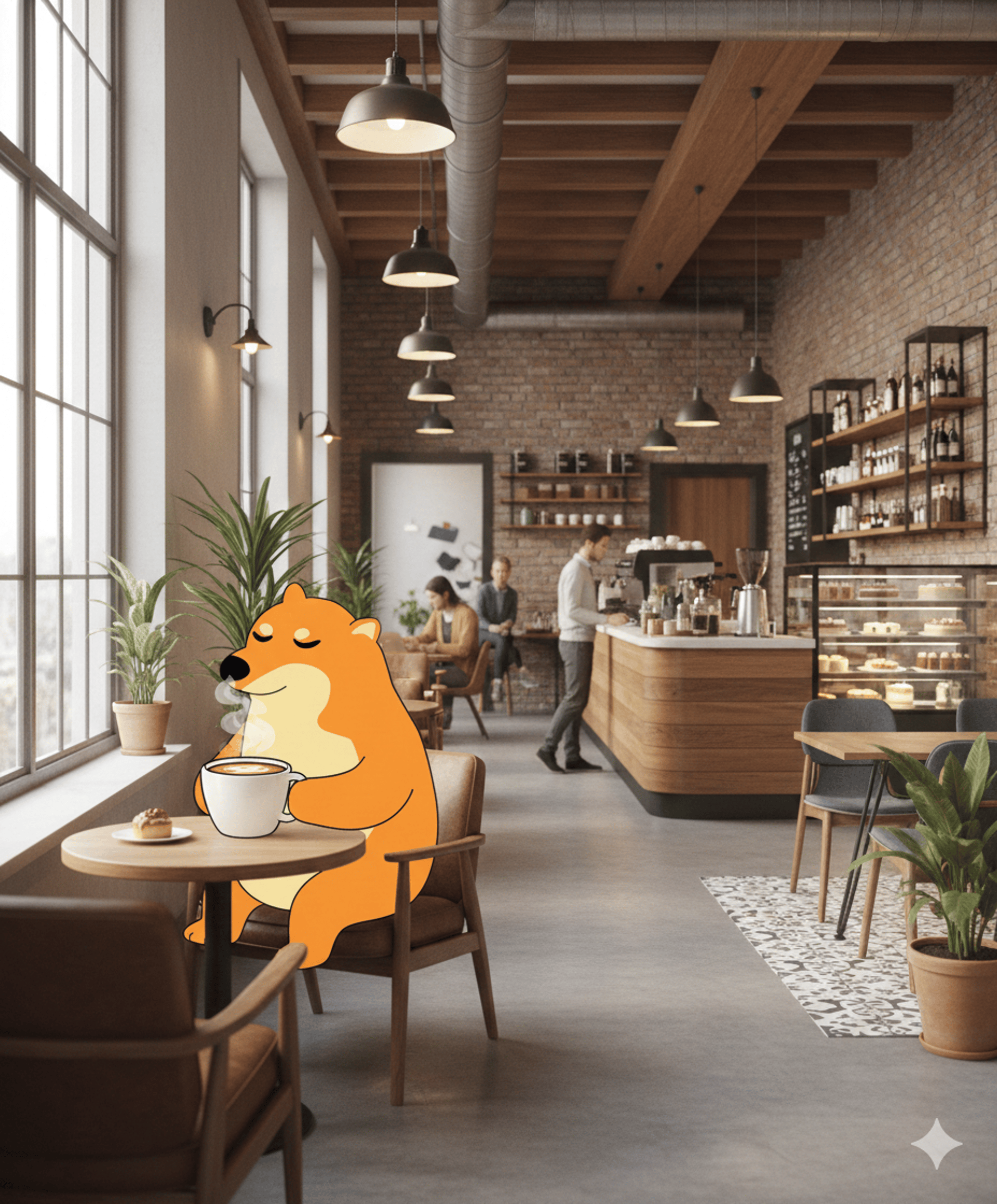 Working on a laptop with a coffee nearby.