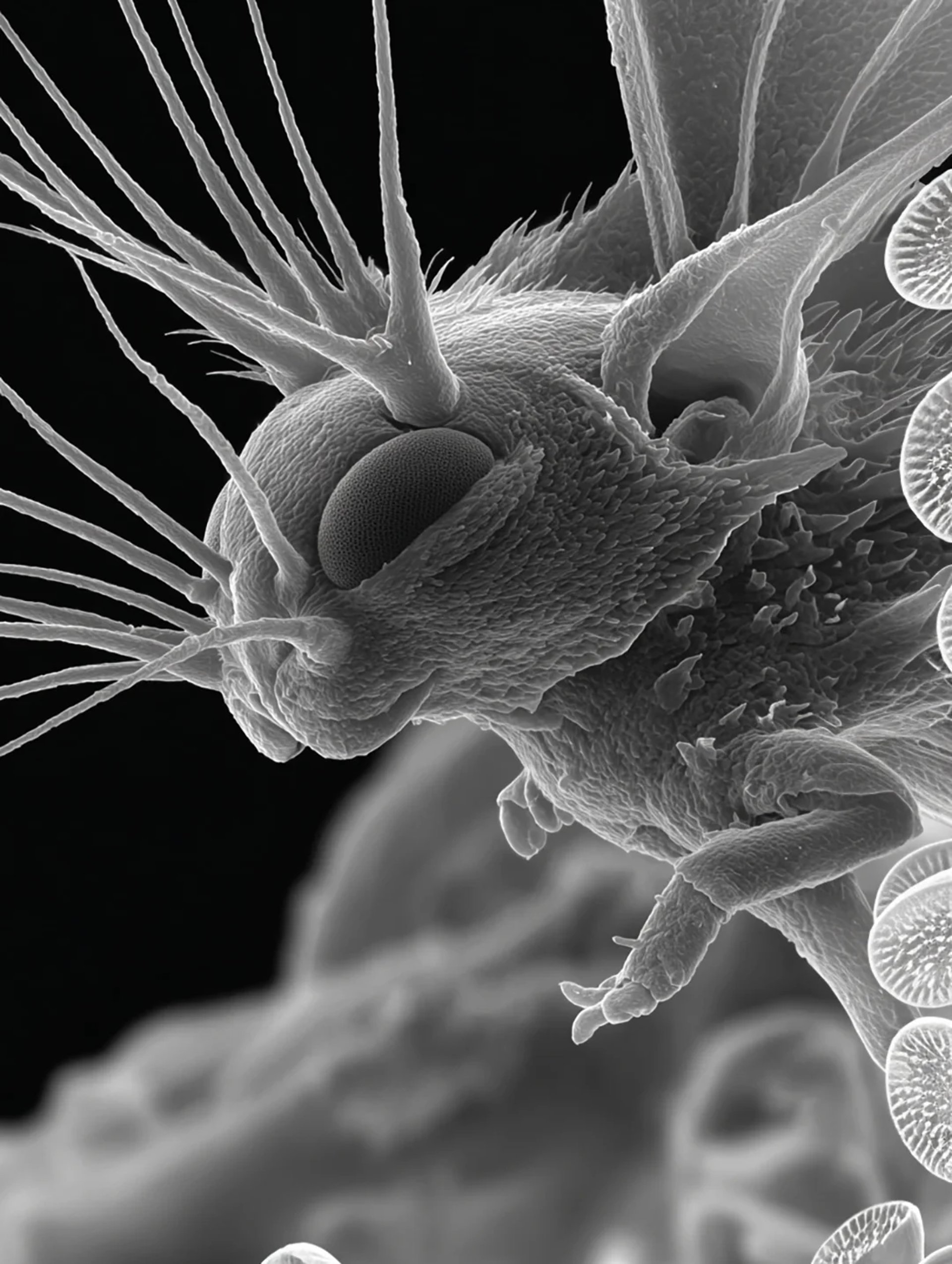 an abstract photo of a curved building with a blue sky in the background