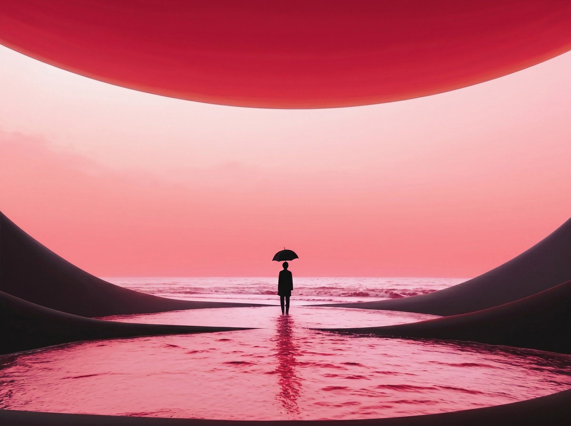 purple light on red background