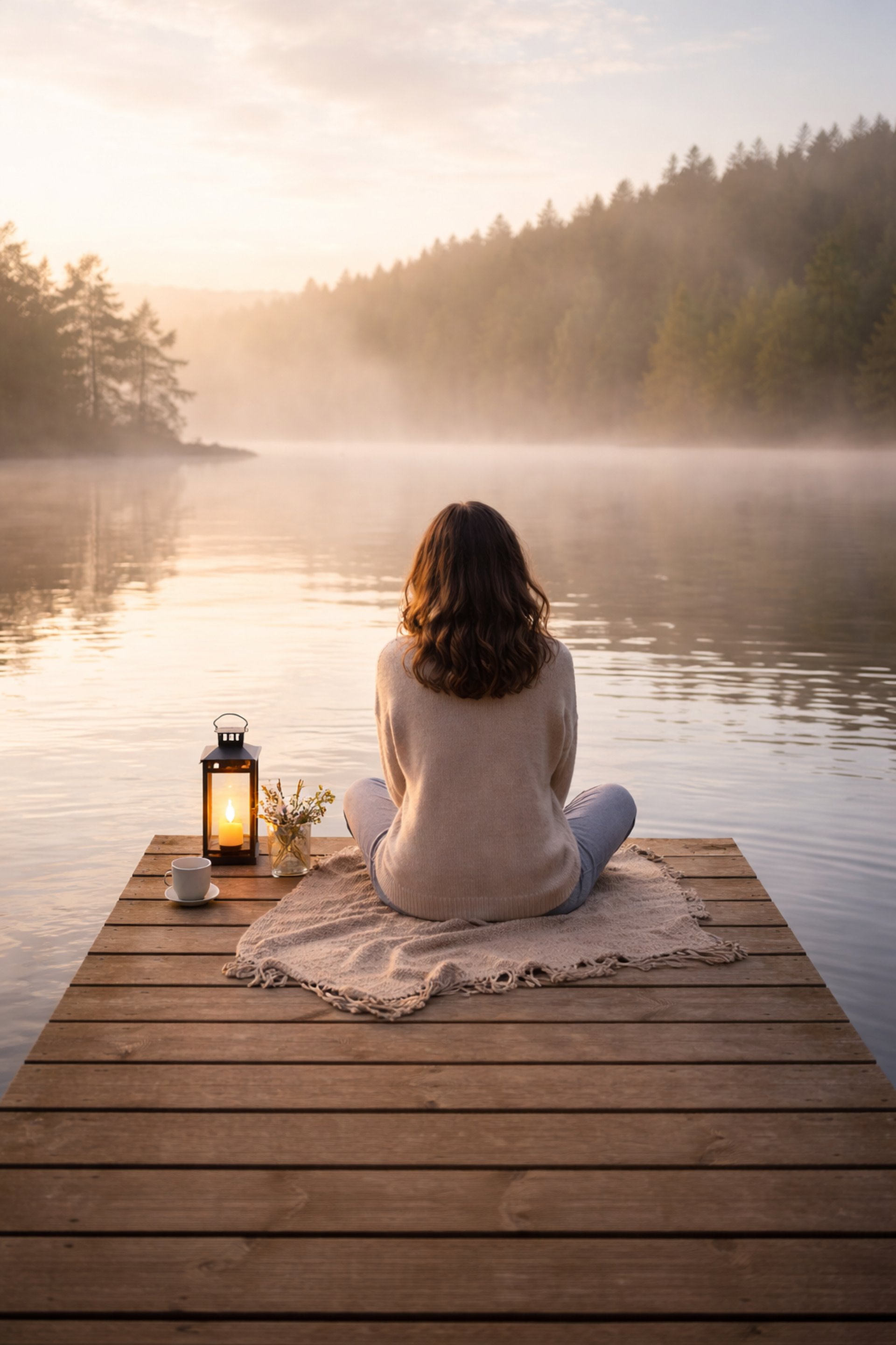 person wearing grey knit sweater