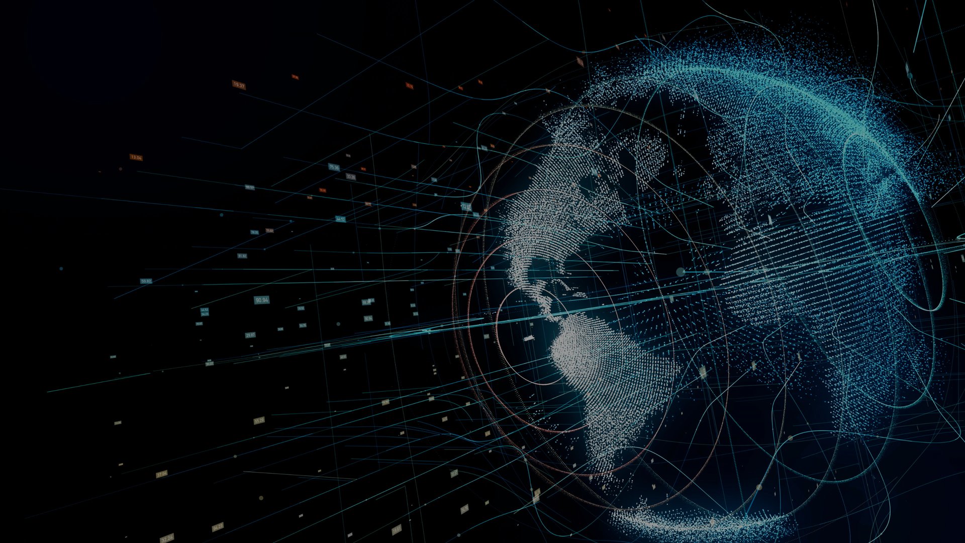 an abstract photo of a curved building with a blue sky in the background