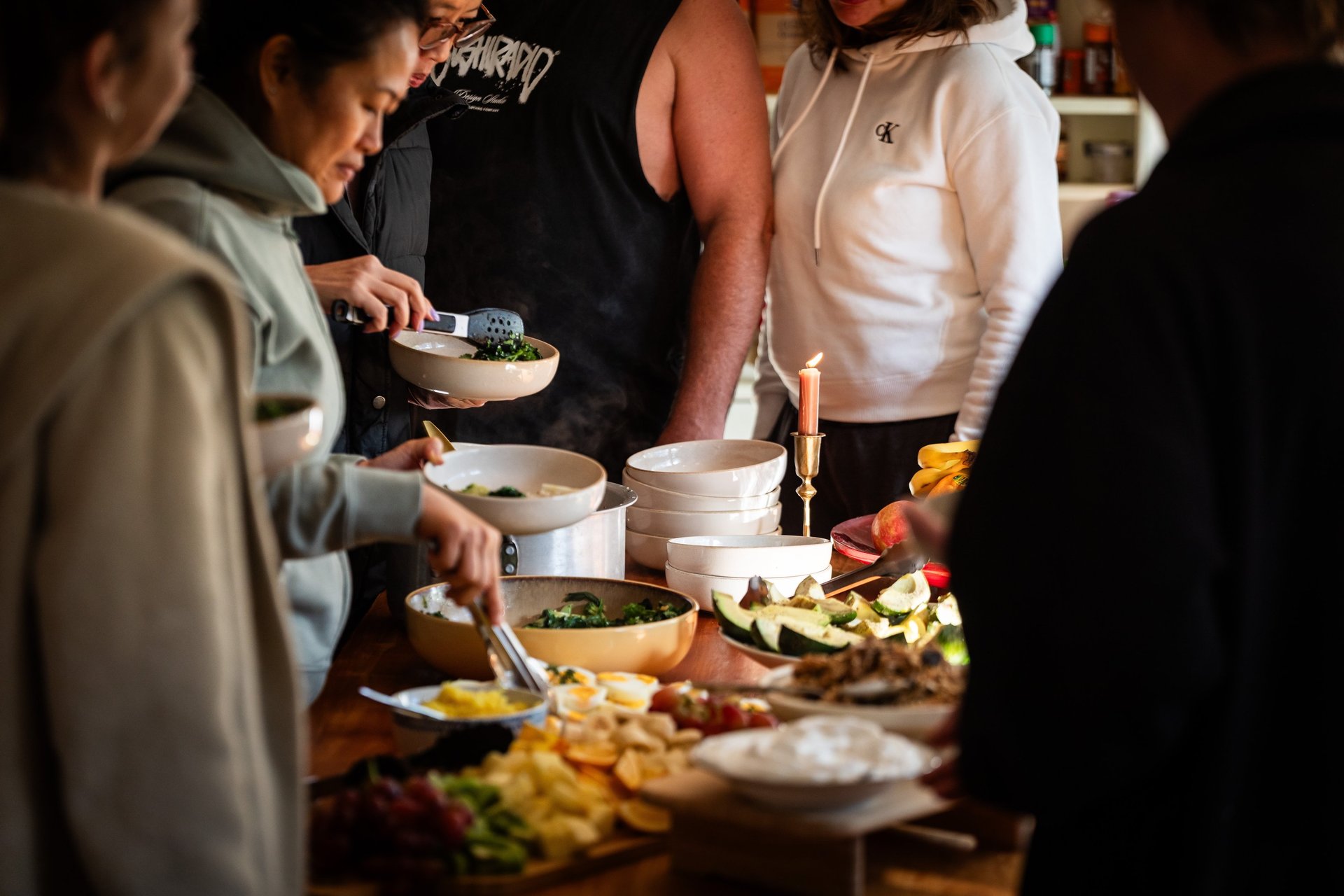 an abstract photo of a curved building with a blue sky in the background