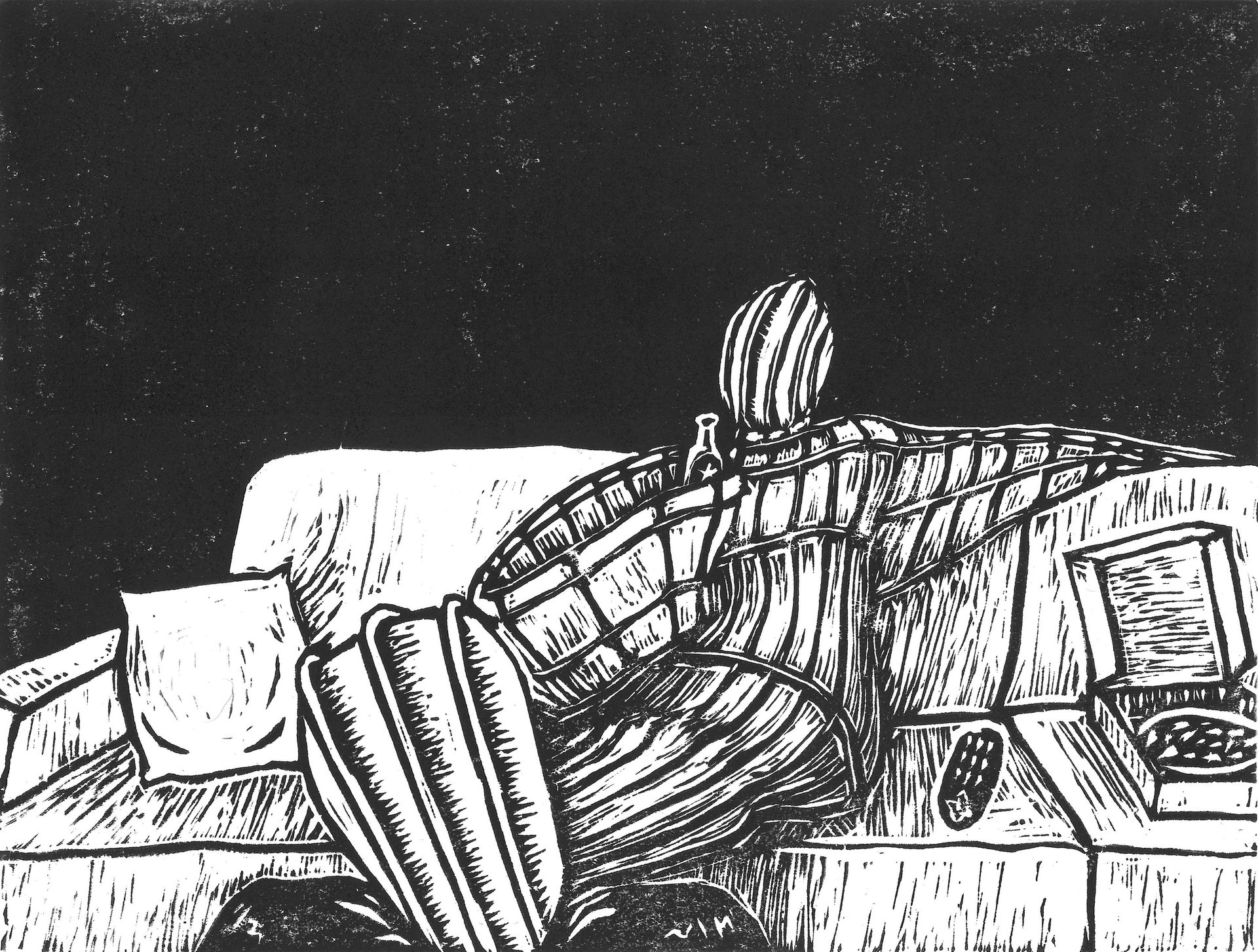 black and white bed linen