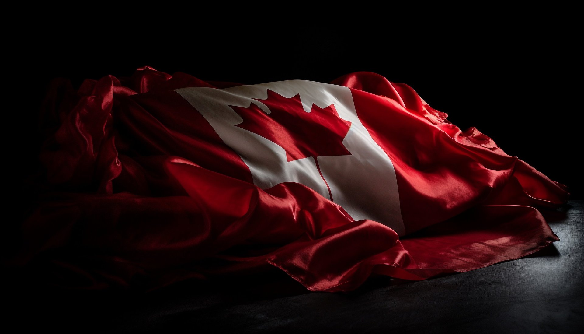 woman holding Canada flag