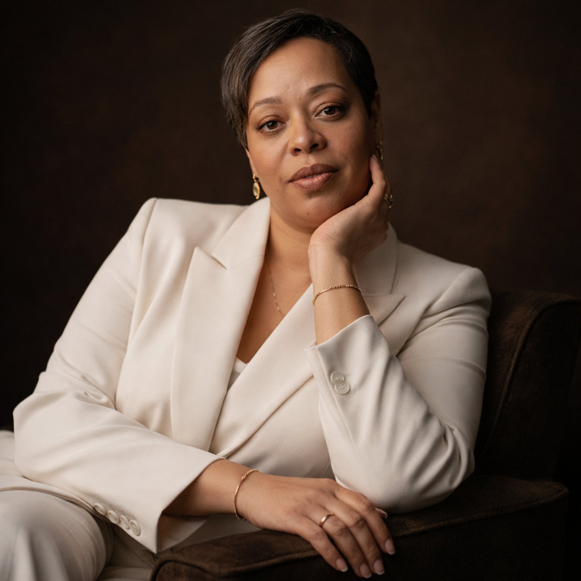 black and brown leather padded tub sofa