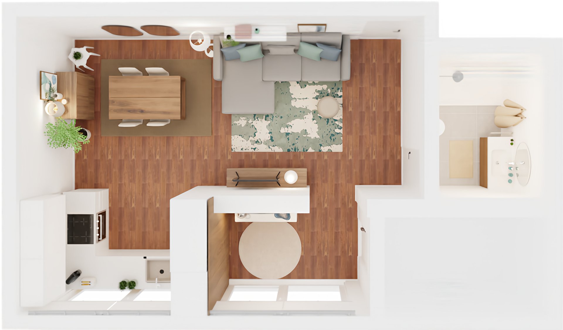 an abstract photo of a curved building with a blue sky in the background