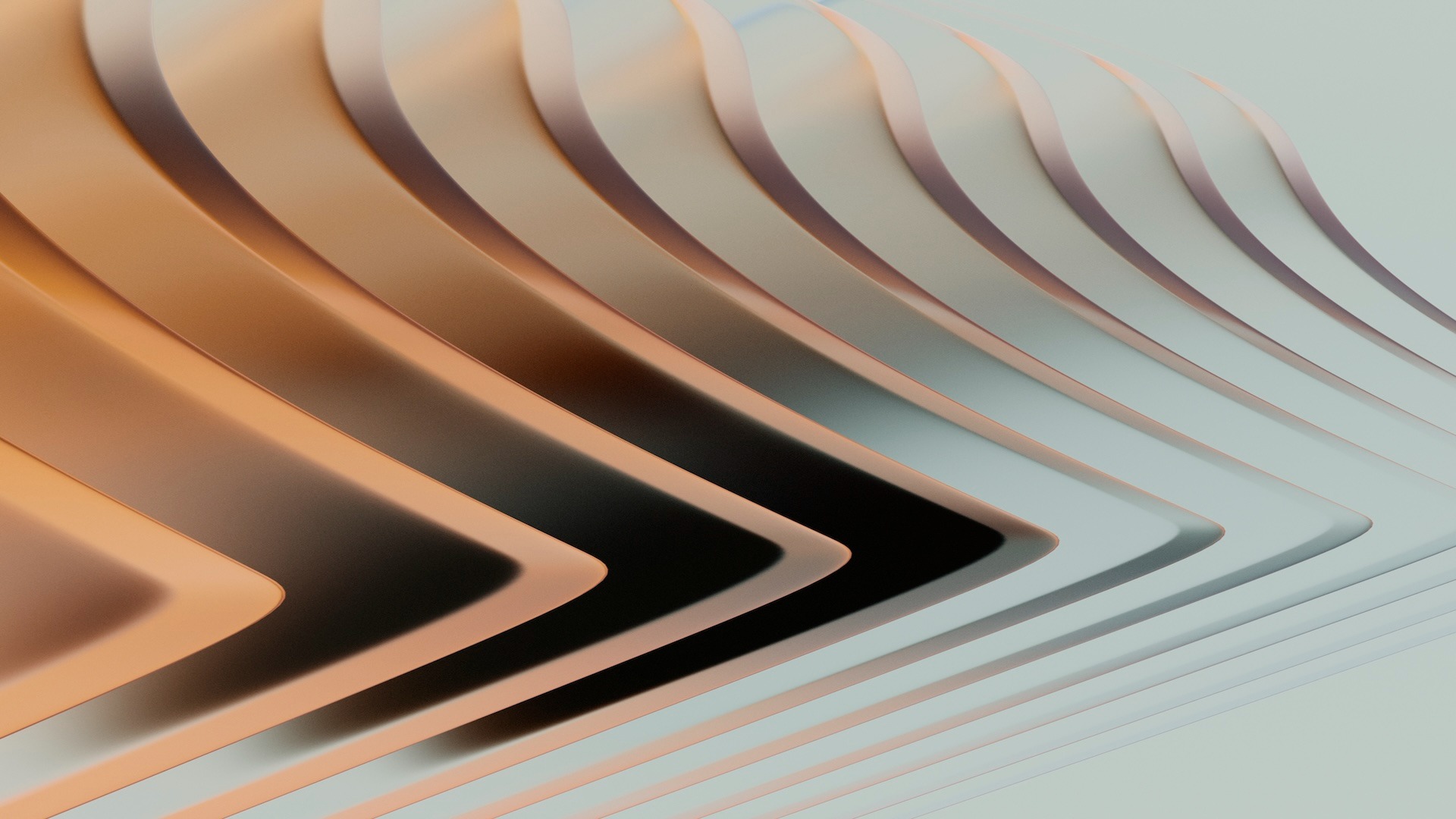 an abstract photo of a curved building with a blue sky in the background