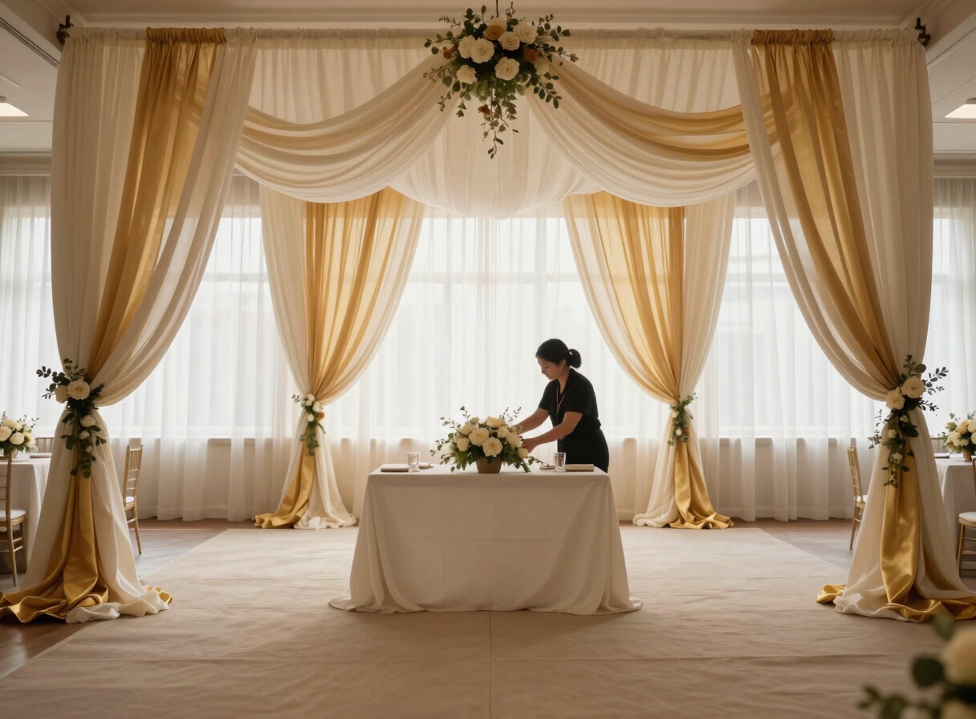 a table set up for a wedding reception