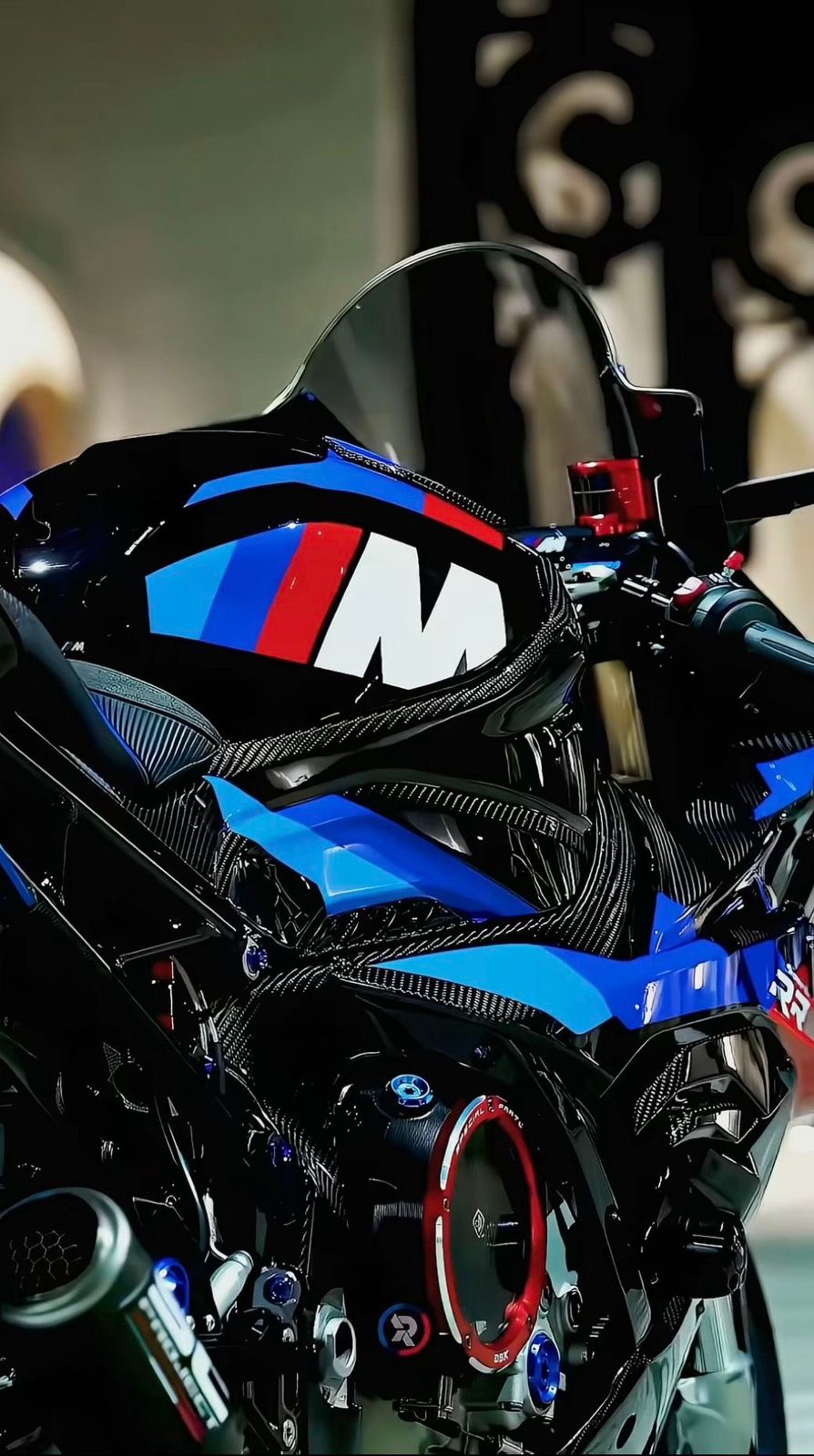 a motorcycle parked on the side of the road