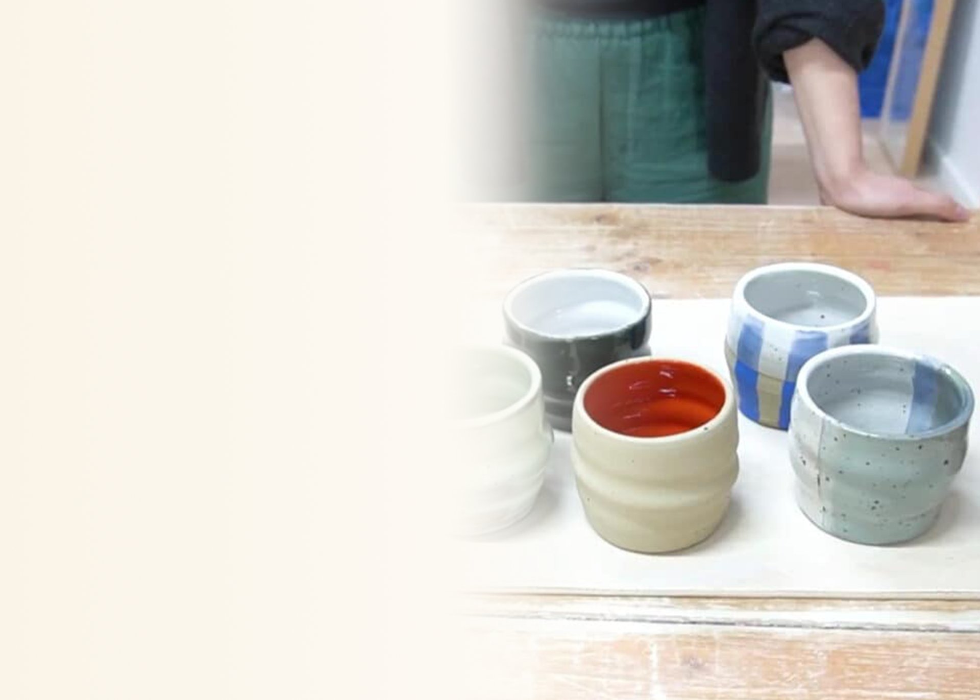 an abstract photo of a curved building with a blue sky in the background