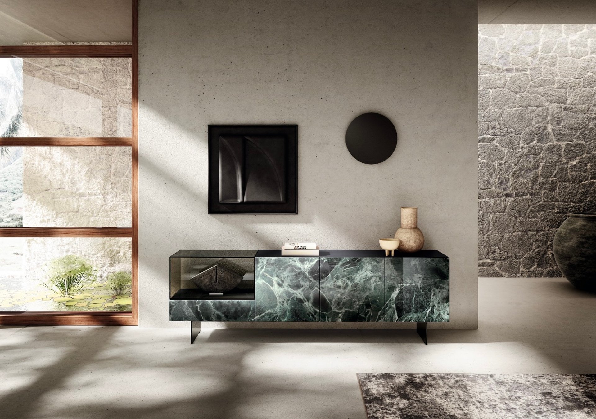 black and brown leather padded tub sofa