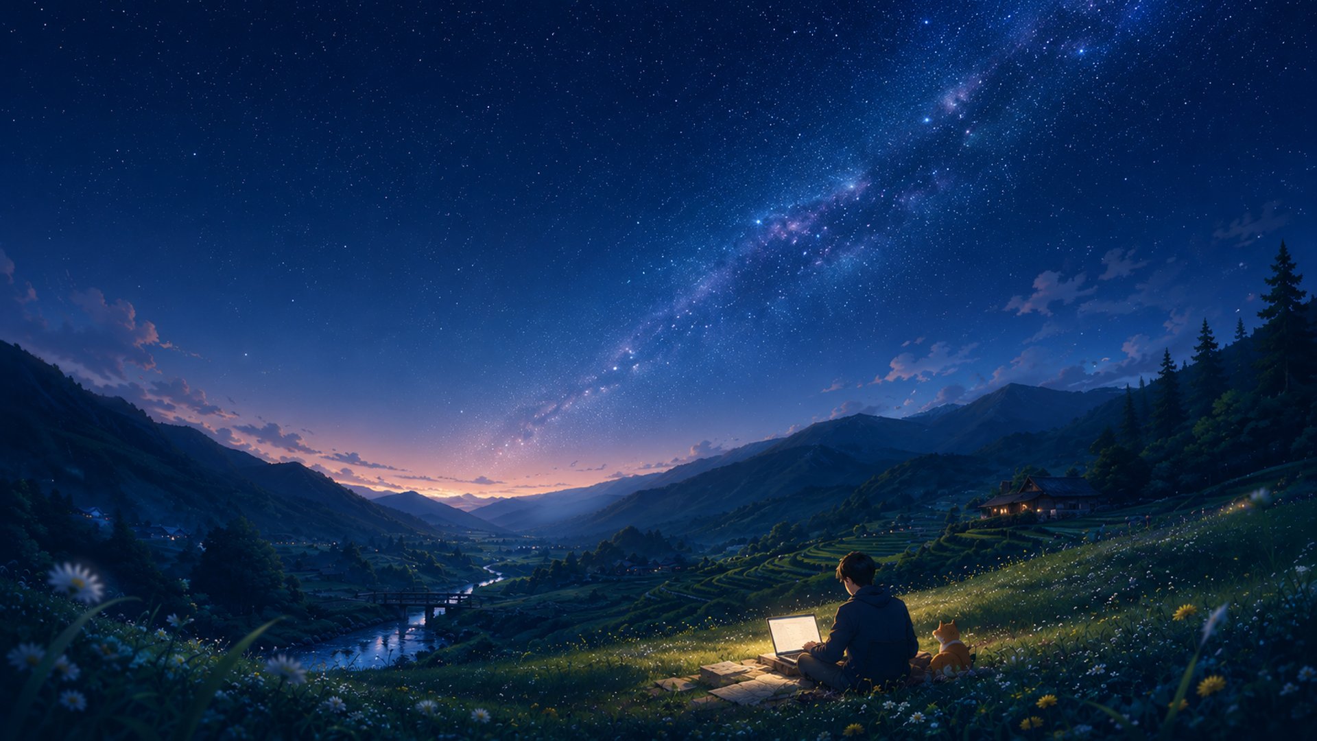 galaxy with starry night
