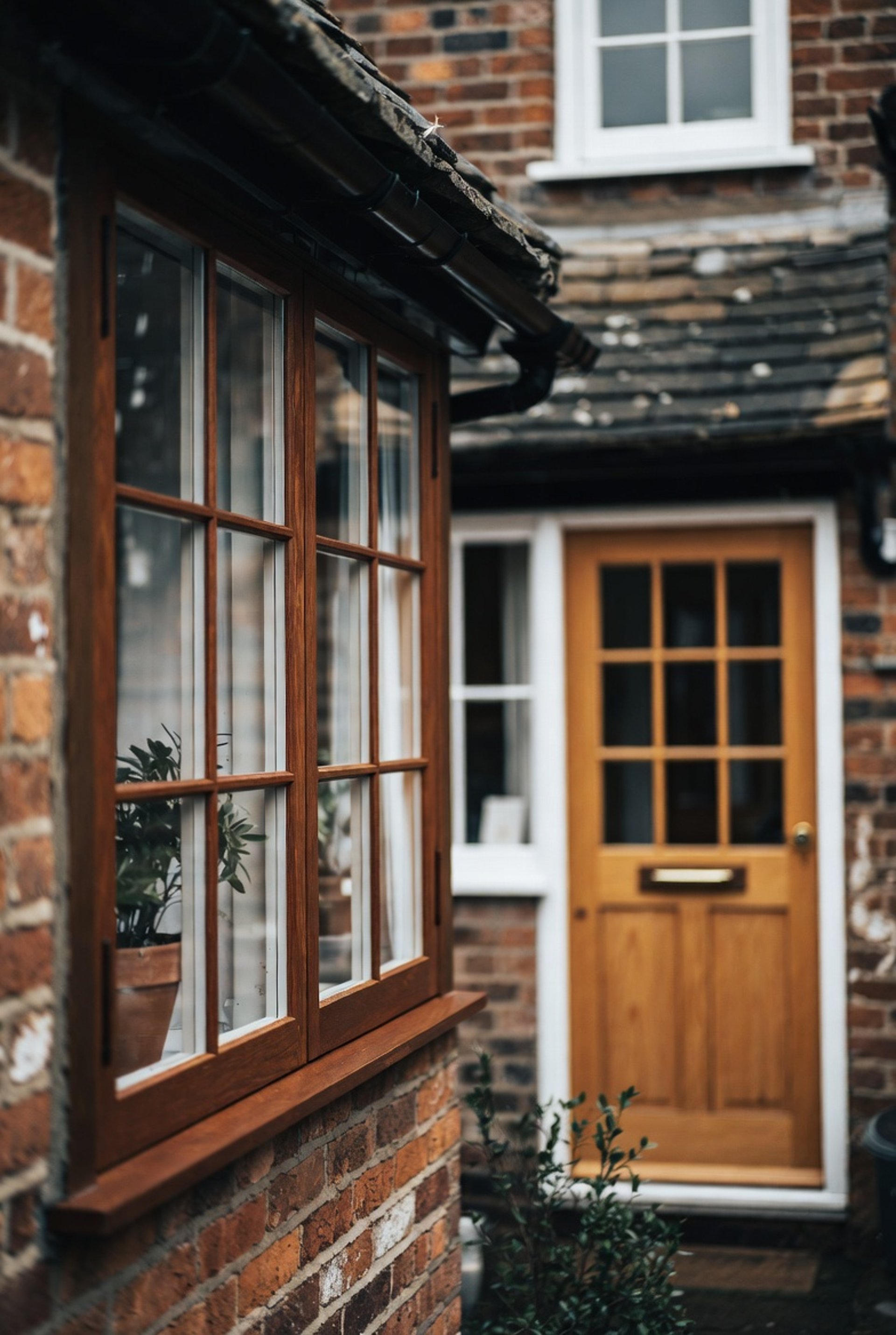 black and brown leather padded tub sofa