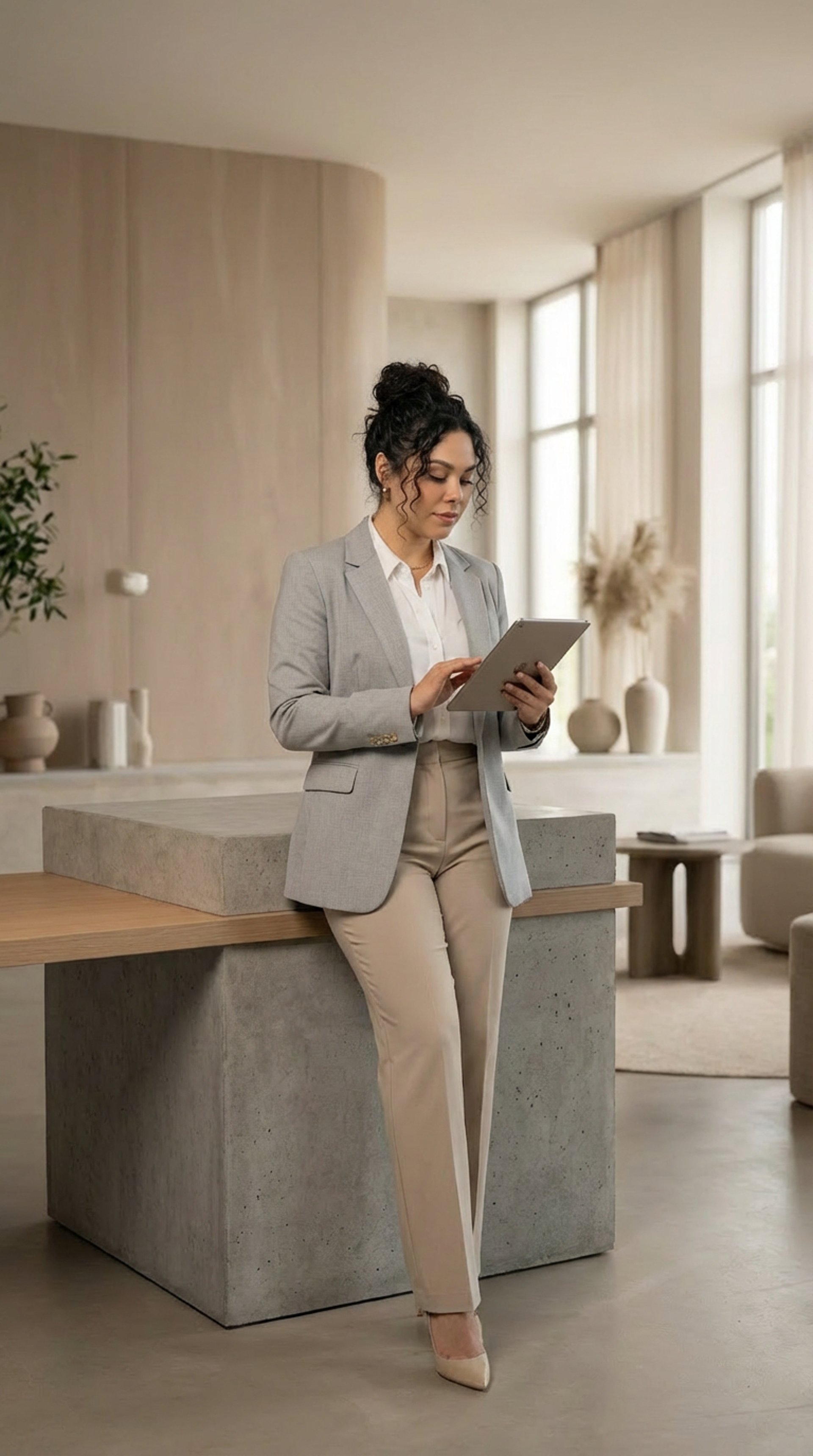 an abstract photo of a curved building with a blue sky in the background