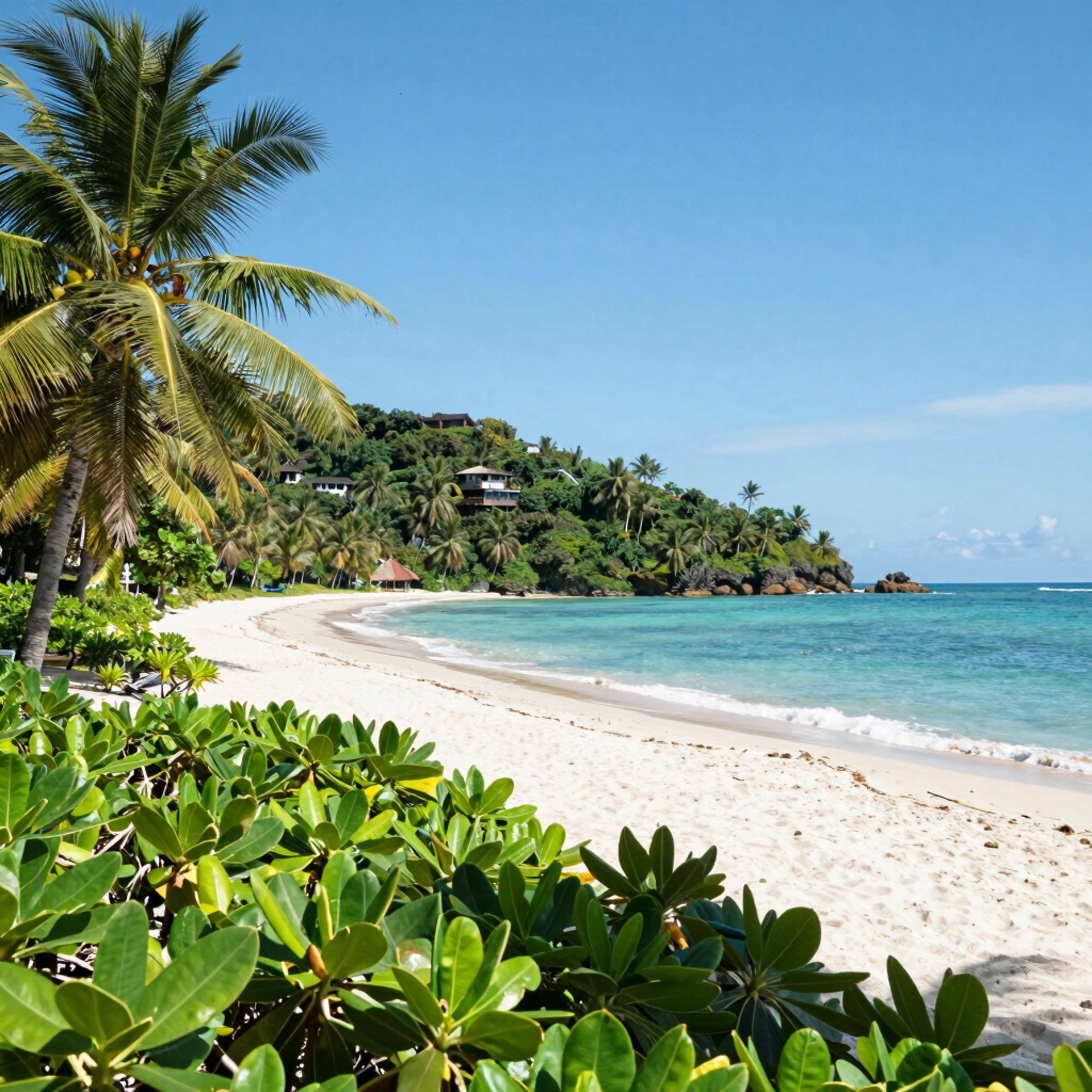 aerial nature photography of green palms on seashore during daytime