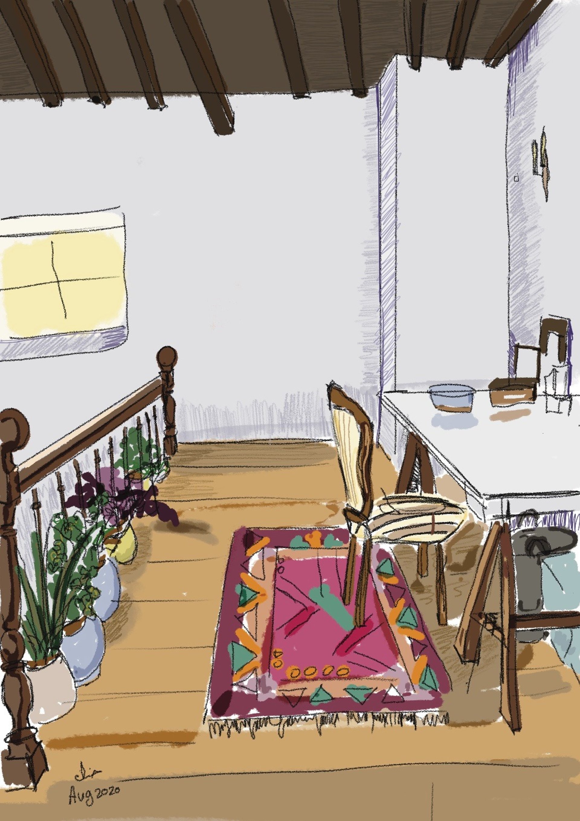 Vincent Van Gogh self portrait painting on wall