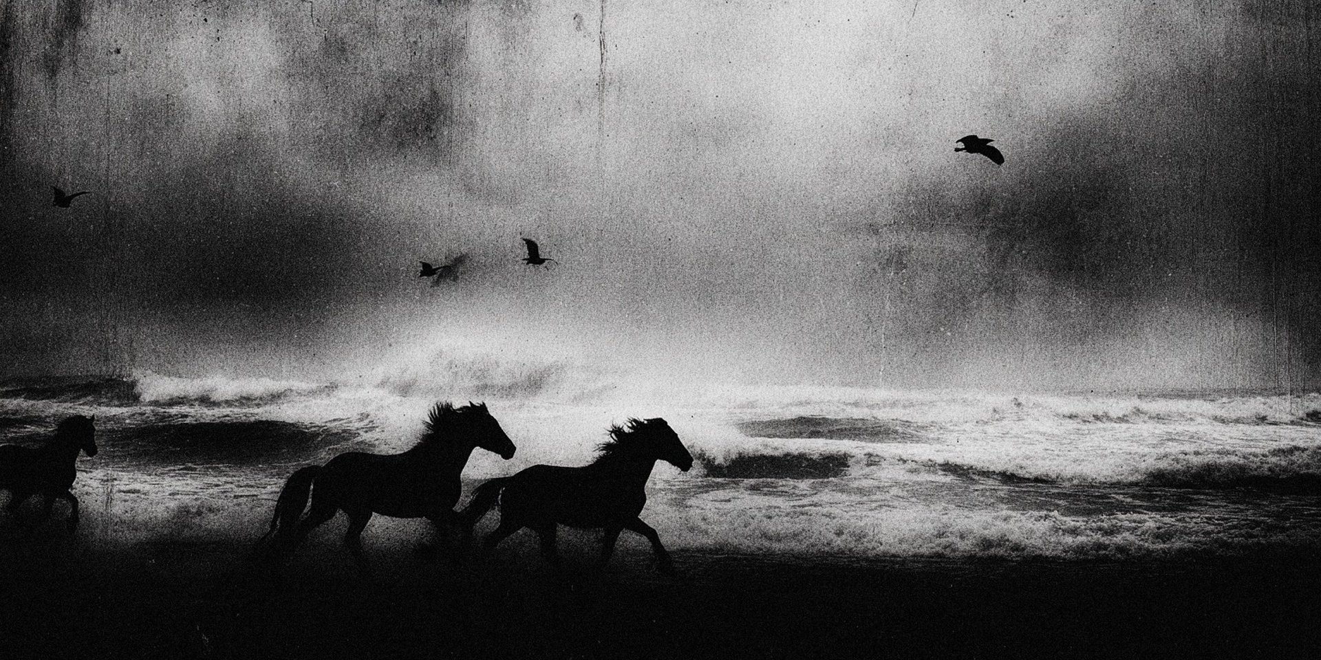 landscape-australia_horse2 — Photographie N&B tirage unique 1/1 par Enzo Minardi