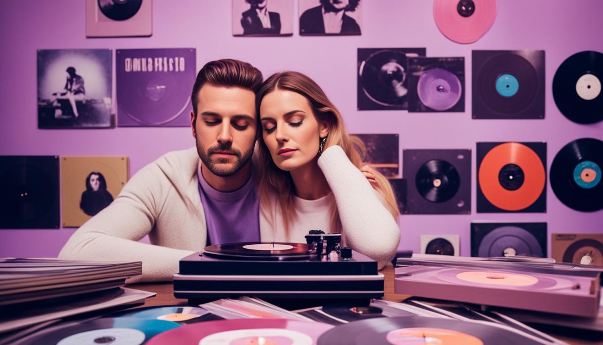 creative songwriting paar beim liebeslied geschenk hören