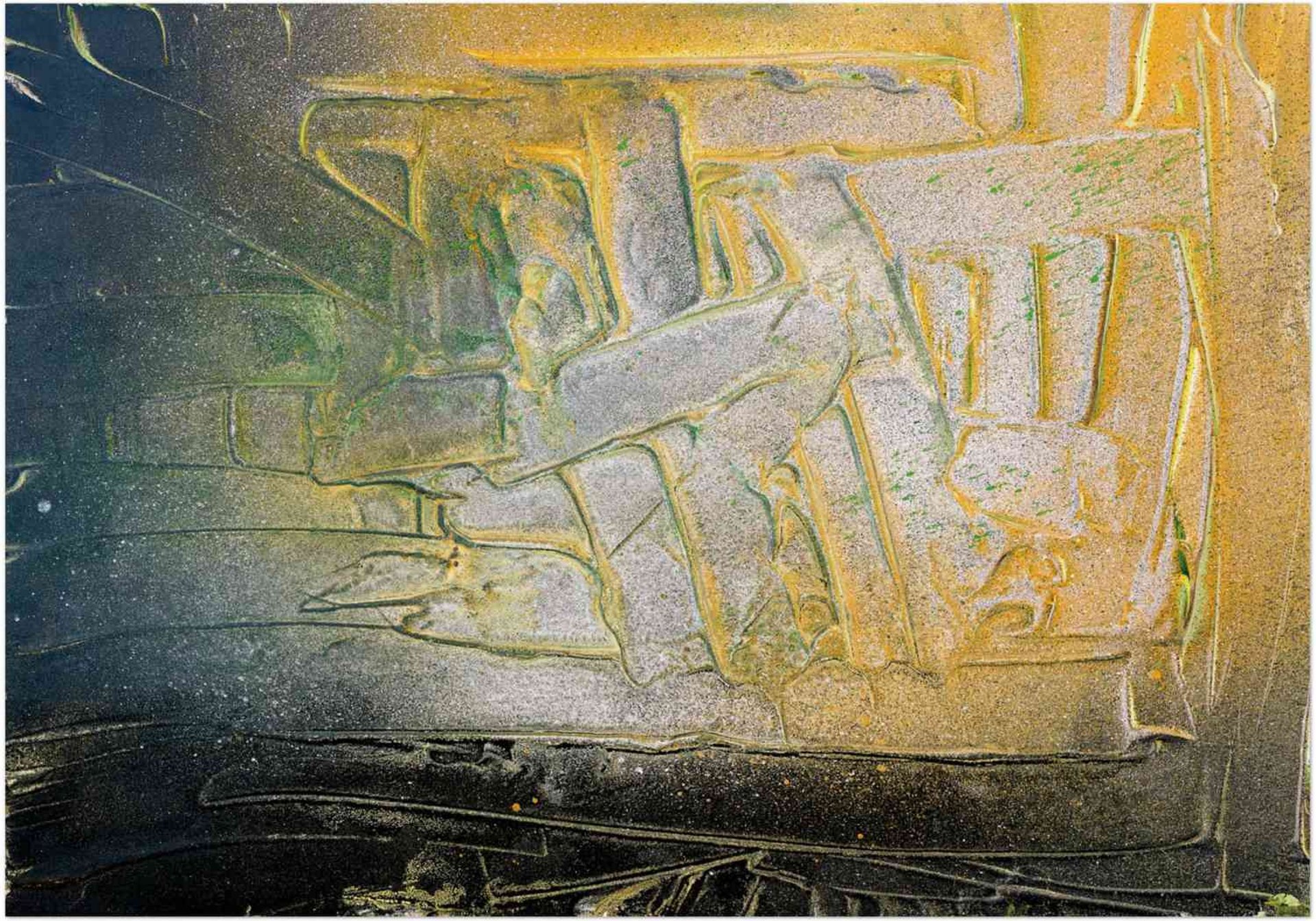 an abstract photo of a curved building with a blue sky in the background