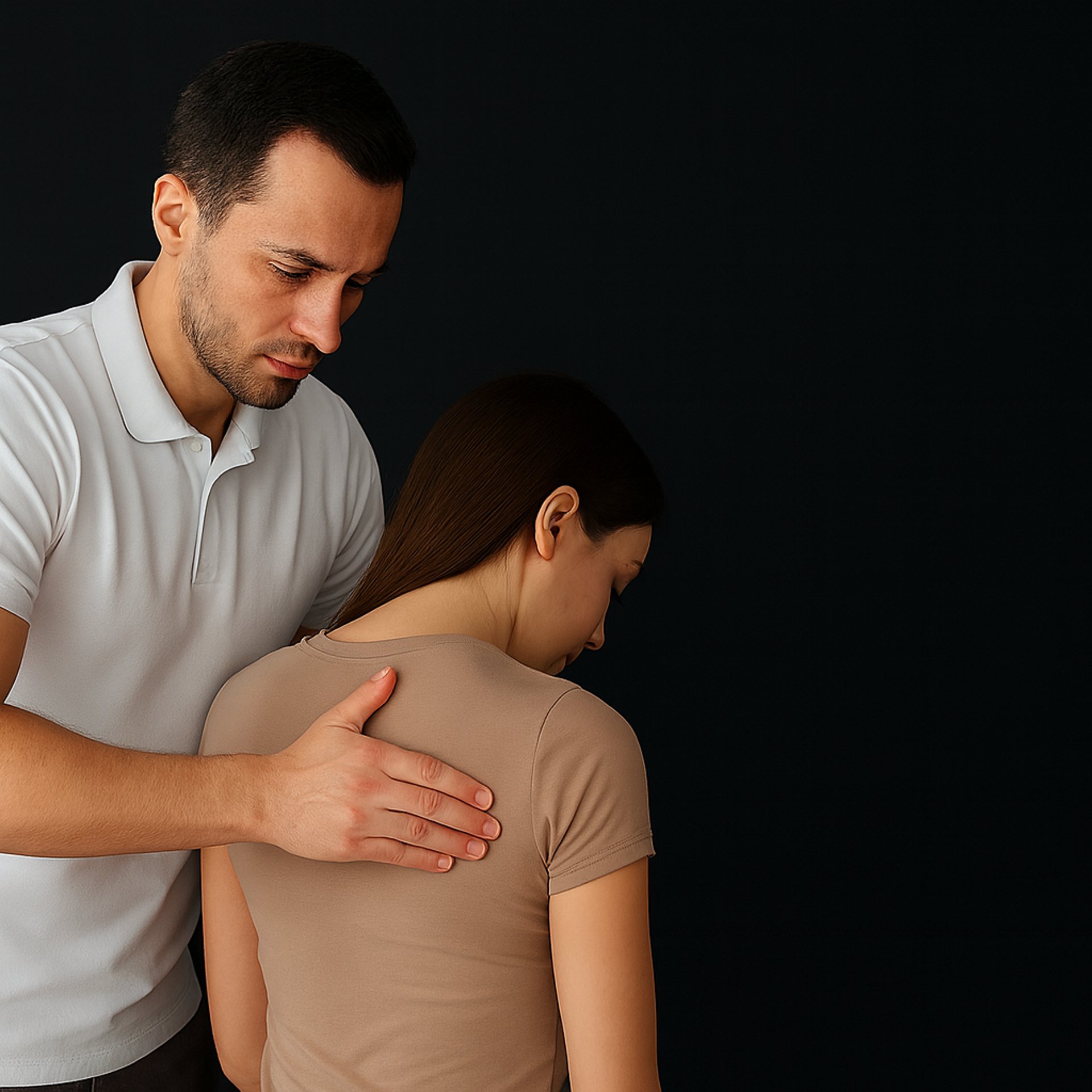 a chiropractor adjusts patients upper back