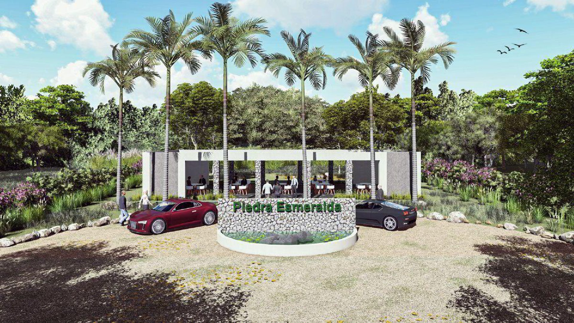 an abstract photo of a curved building with a blue sky in the background