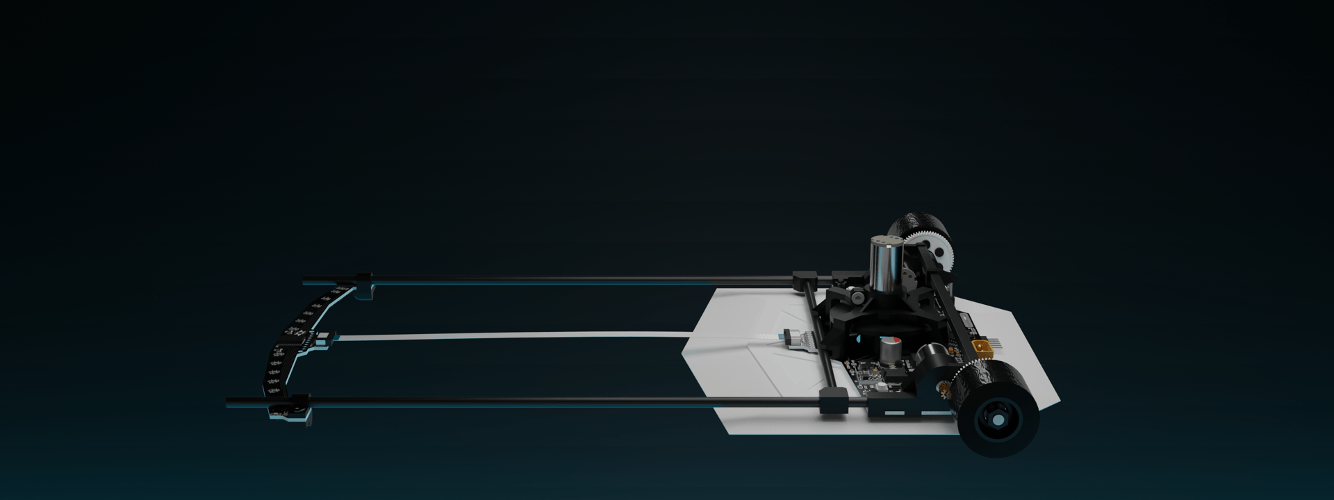 an abstract photo of a curved building with a blue sky in the background