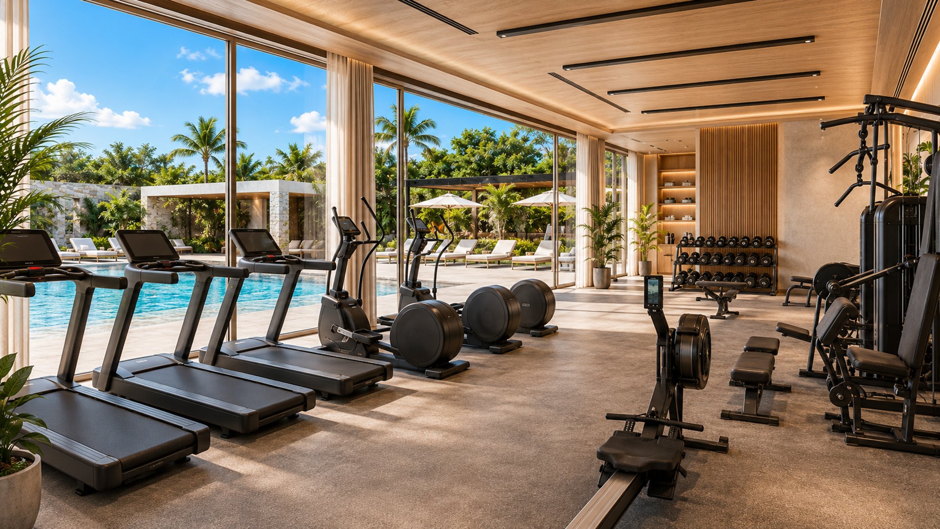Schulz & Partner - Fitnesstudio mit Wellnessbereich im Sommer