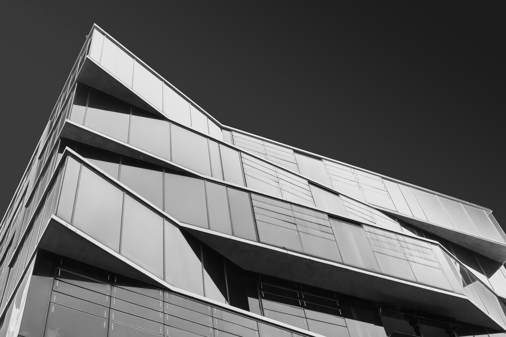 a building that has a very large window in it