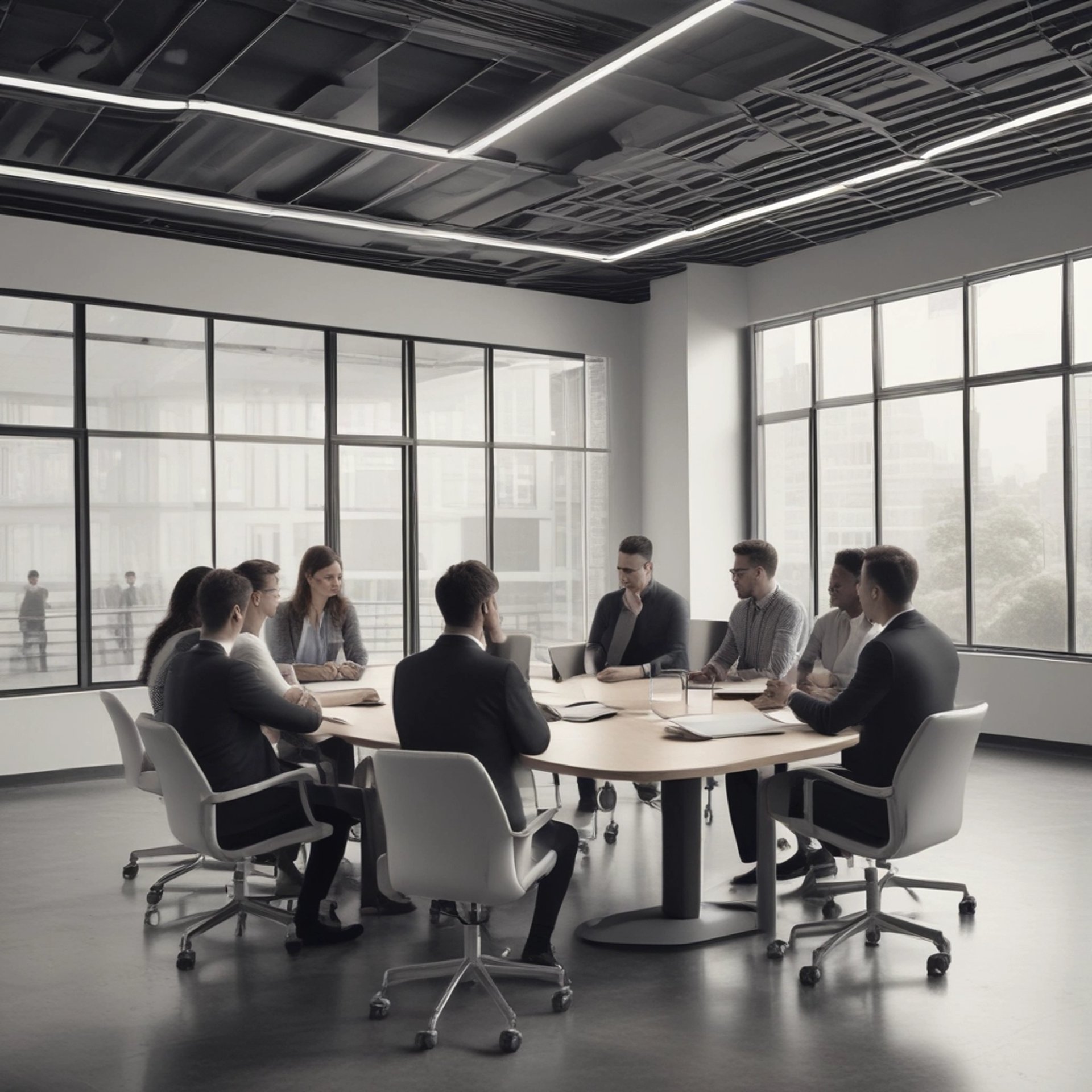 an abstract photo of a curved building with a blue sky in the background