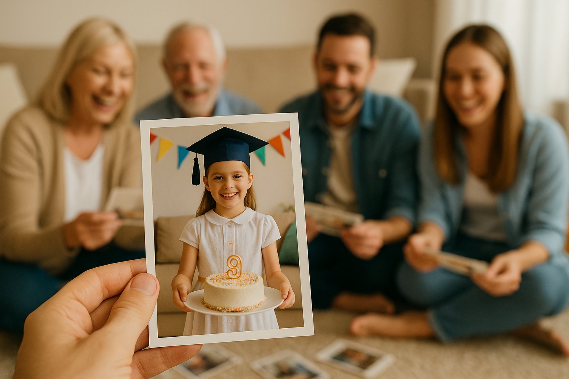 person hand holding photo frame