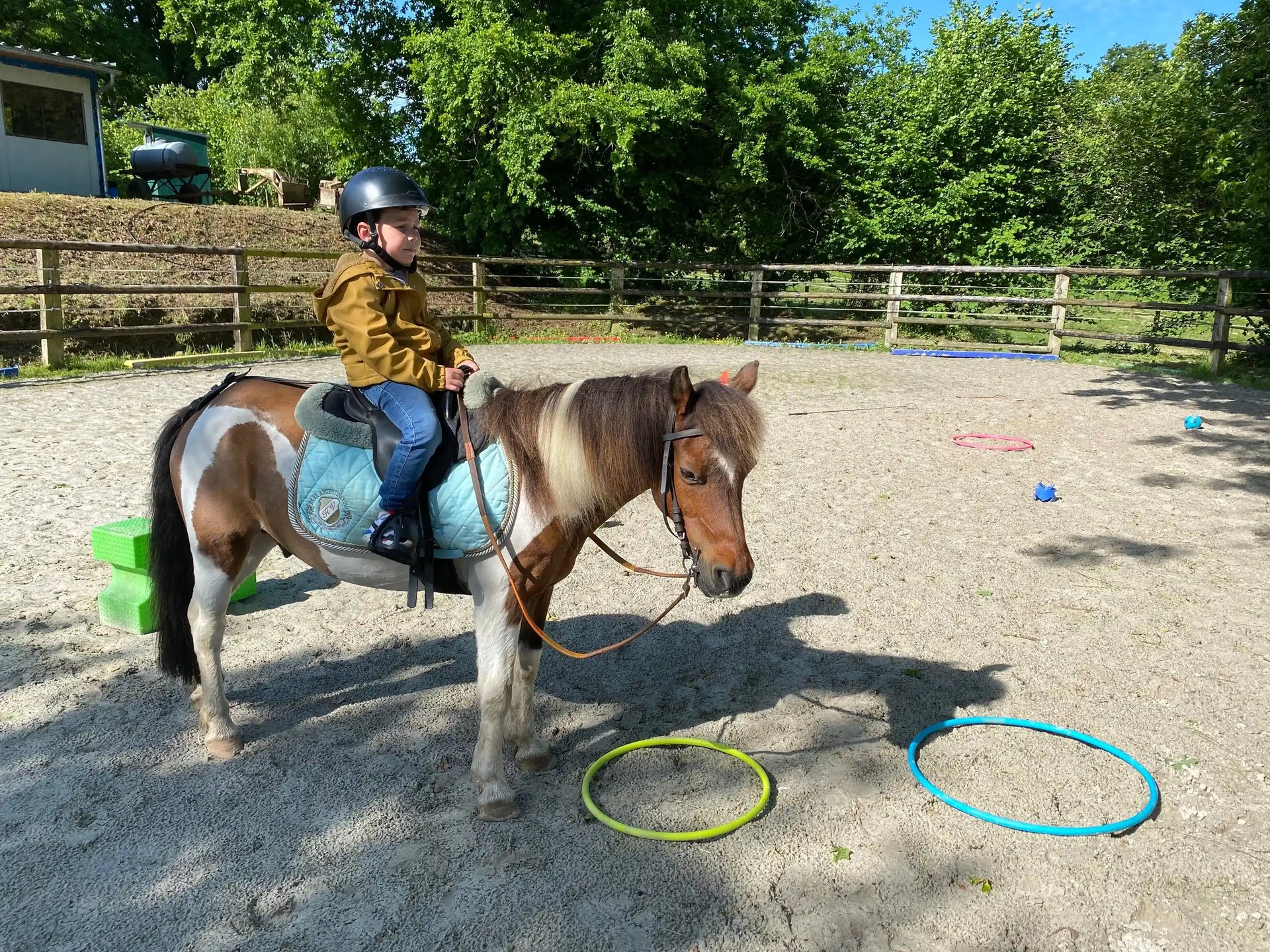 Séance d'initiation au poney avec un enfant