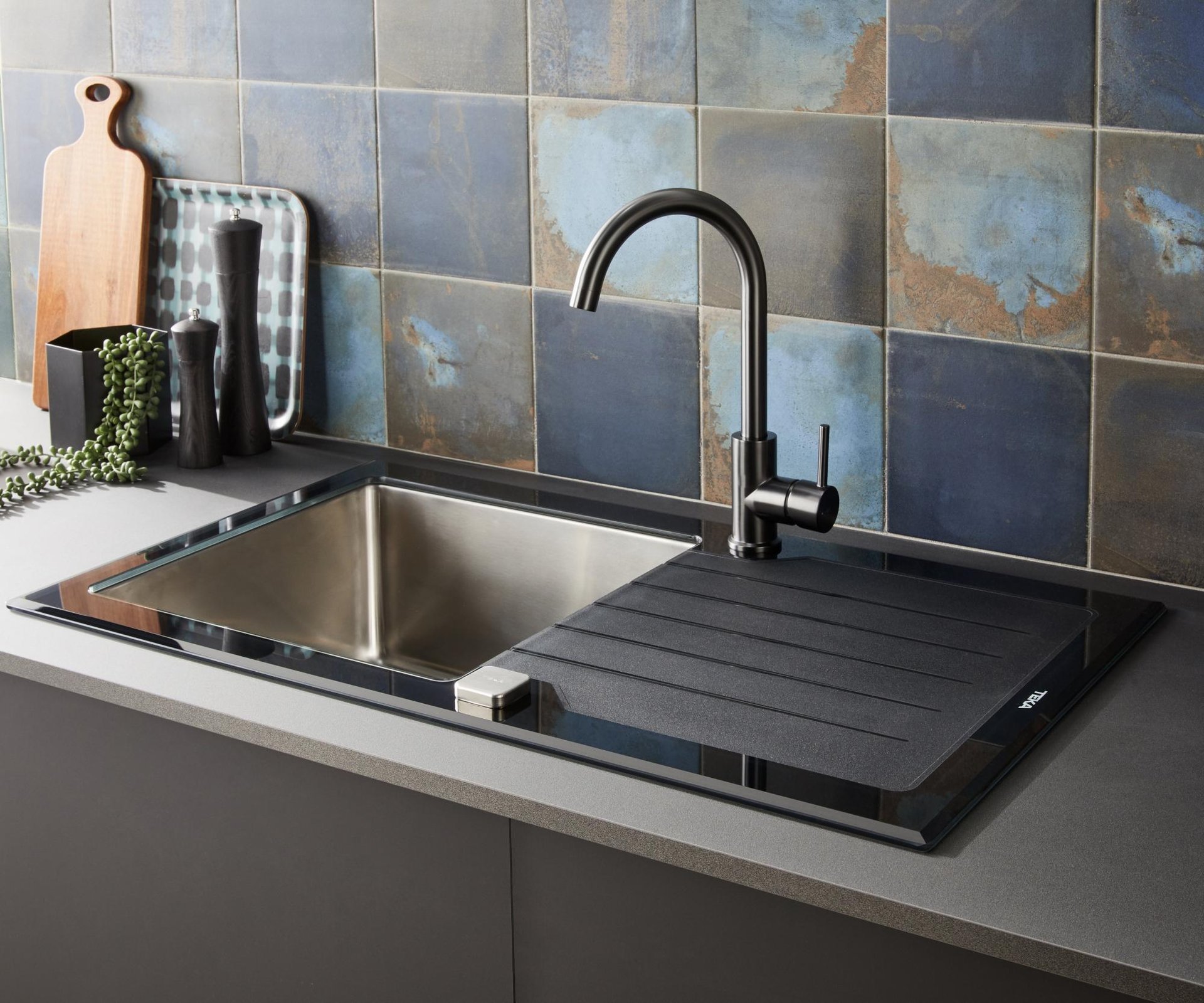 person opening faucet