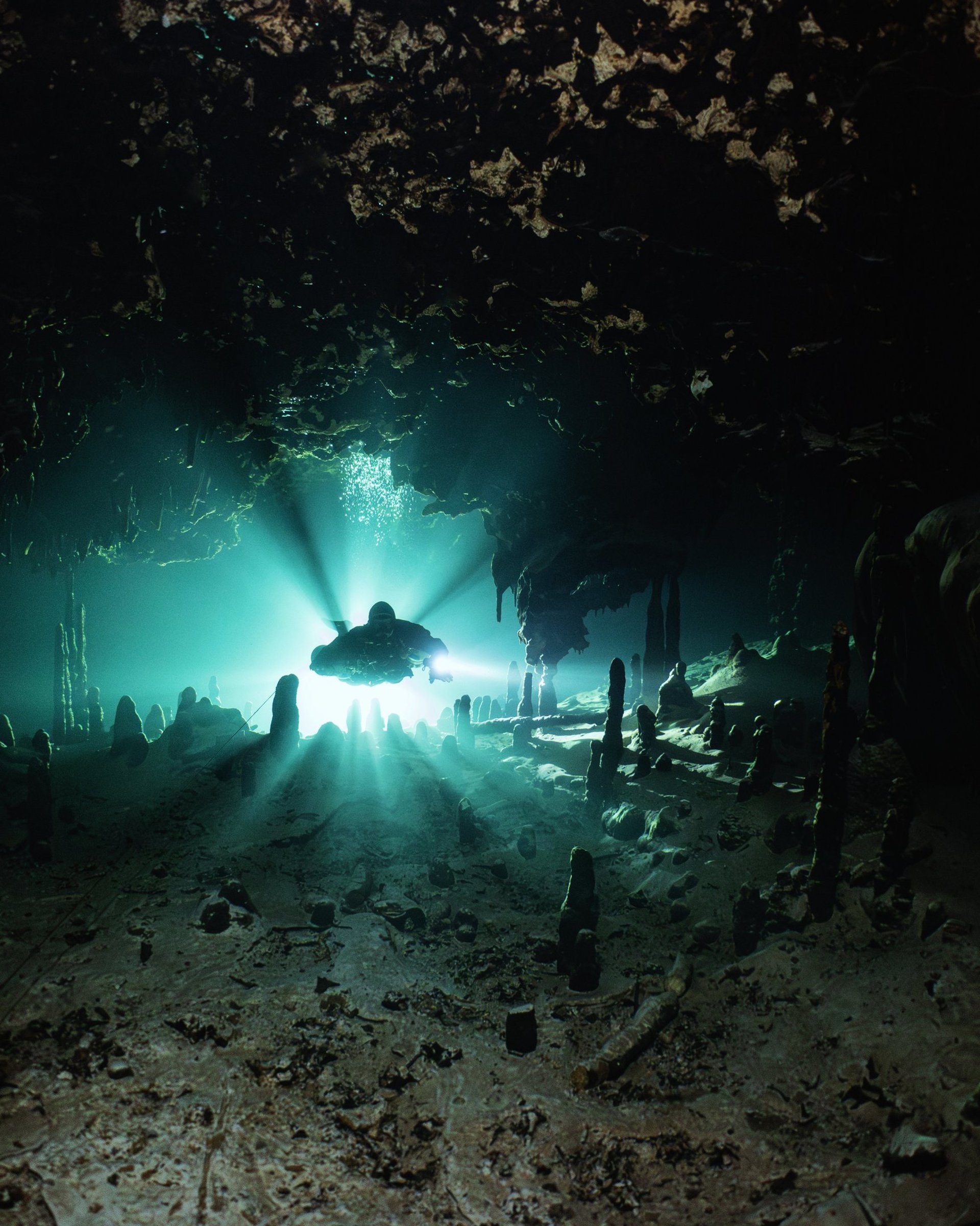 cave diving photography image from liquid light