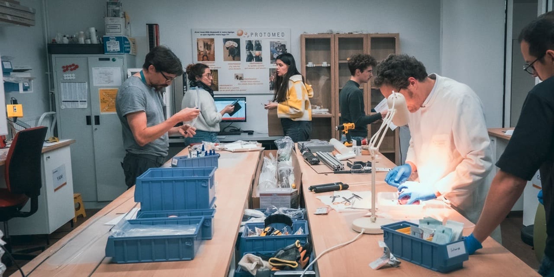 an abstract photo of a curved building with a blue sky in the background
