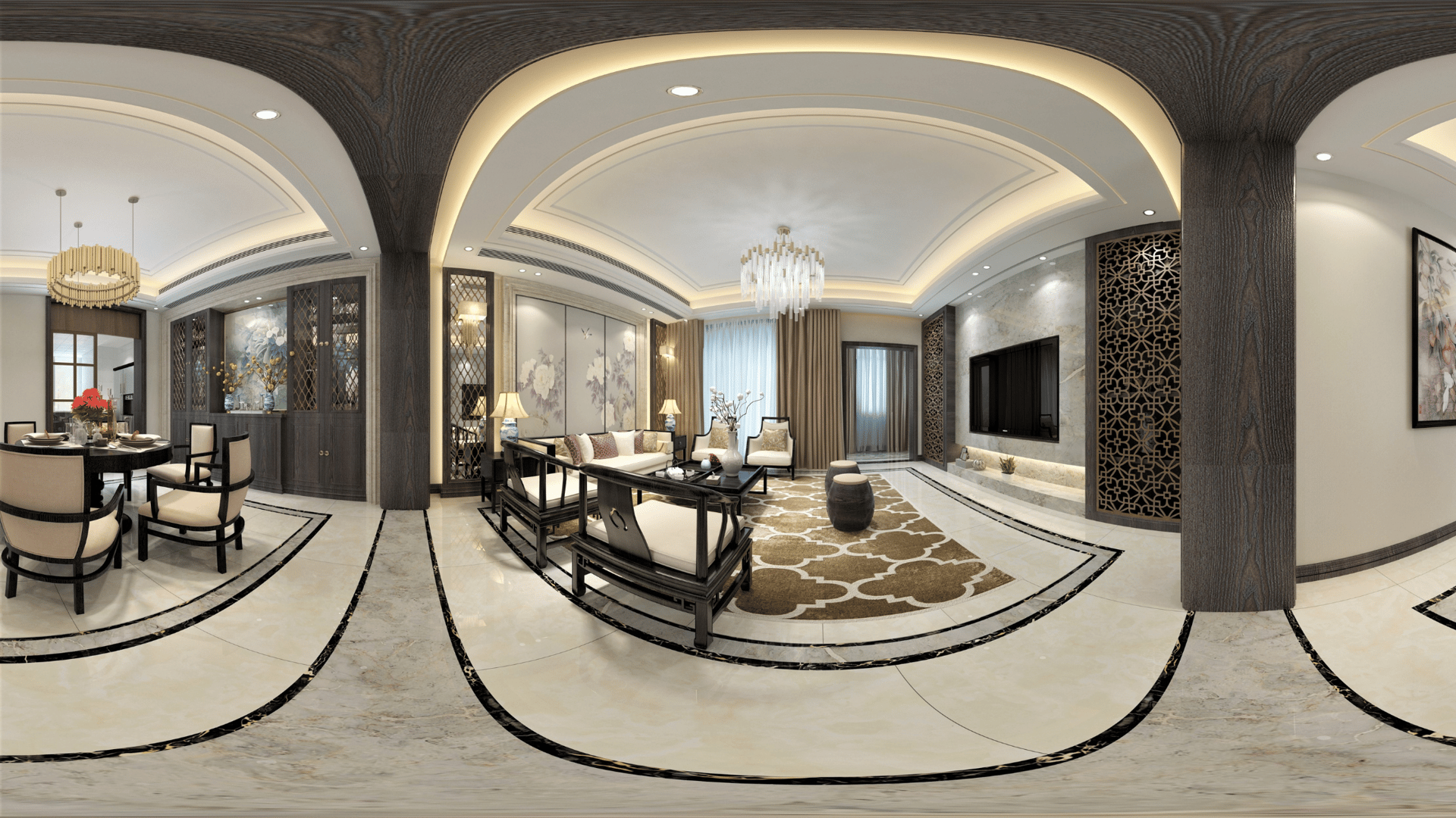 black and white bed near brown wooden table