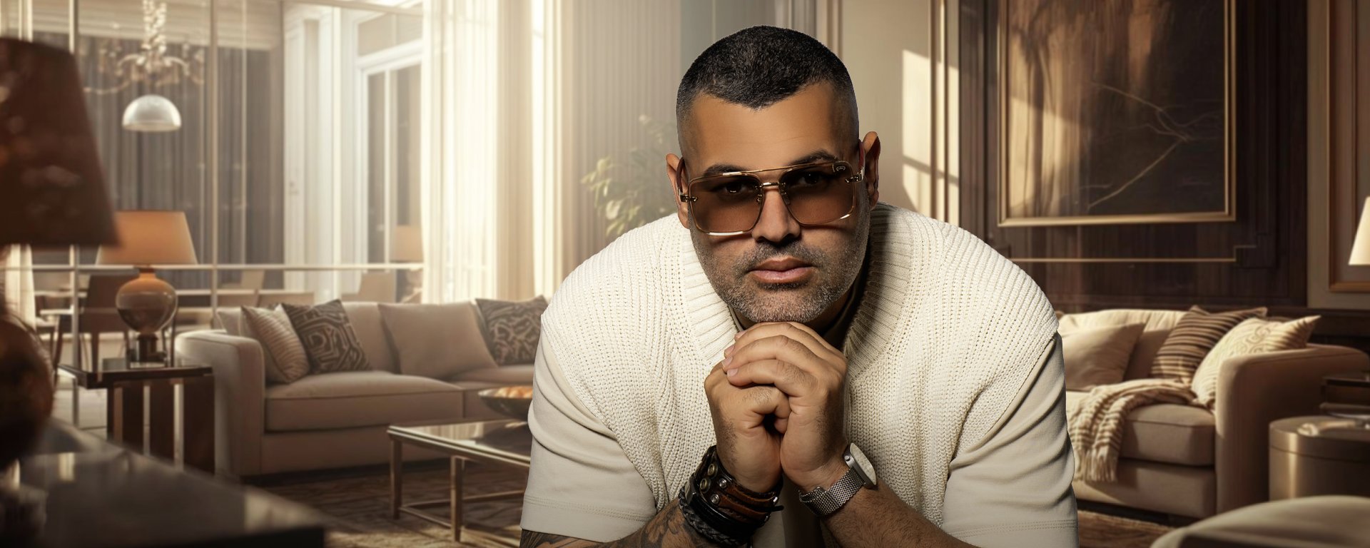 an abstract photo of a curved building with a blue sky in the background