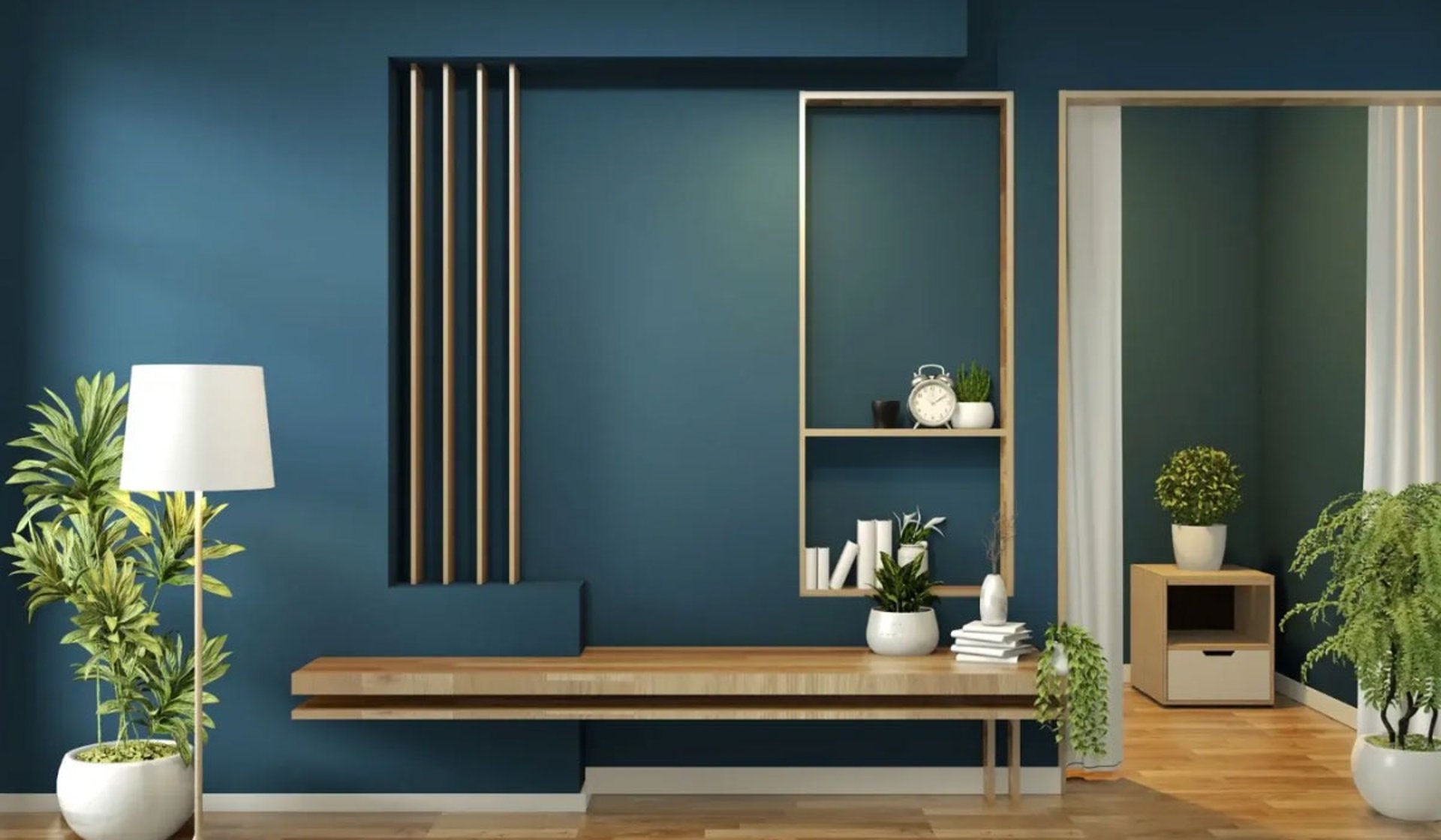 an abstract photo of a curved building with a blue sky in the background