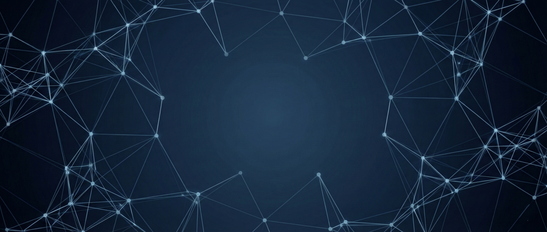 Abstract digital infrastructure network representing enterprise operational scale and connectivity on a deep navy background.