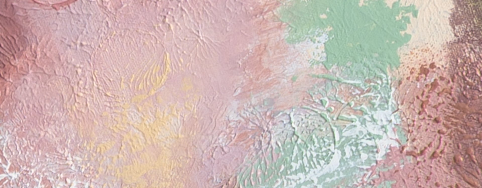 Abstract textured background image in greens, pinks, cream