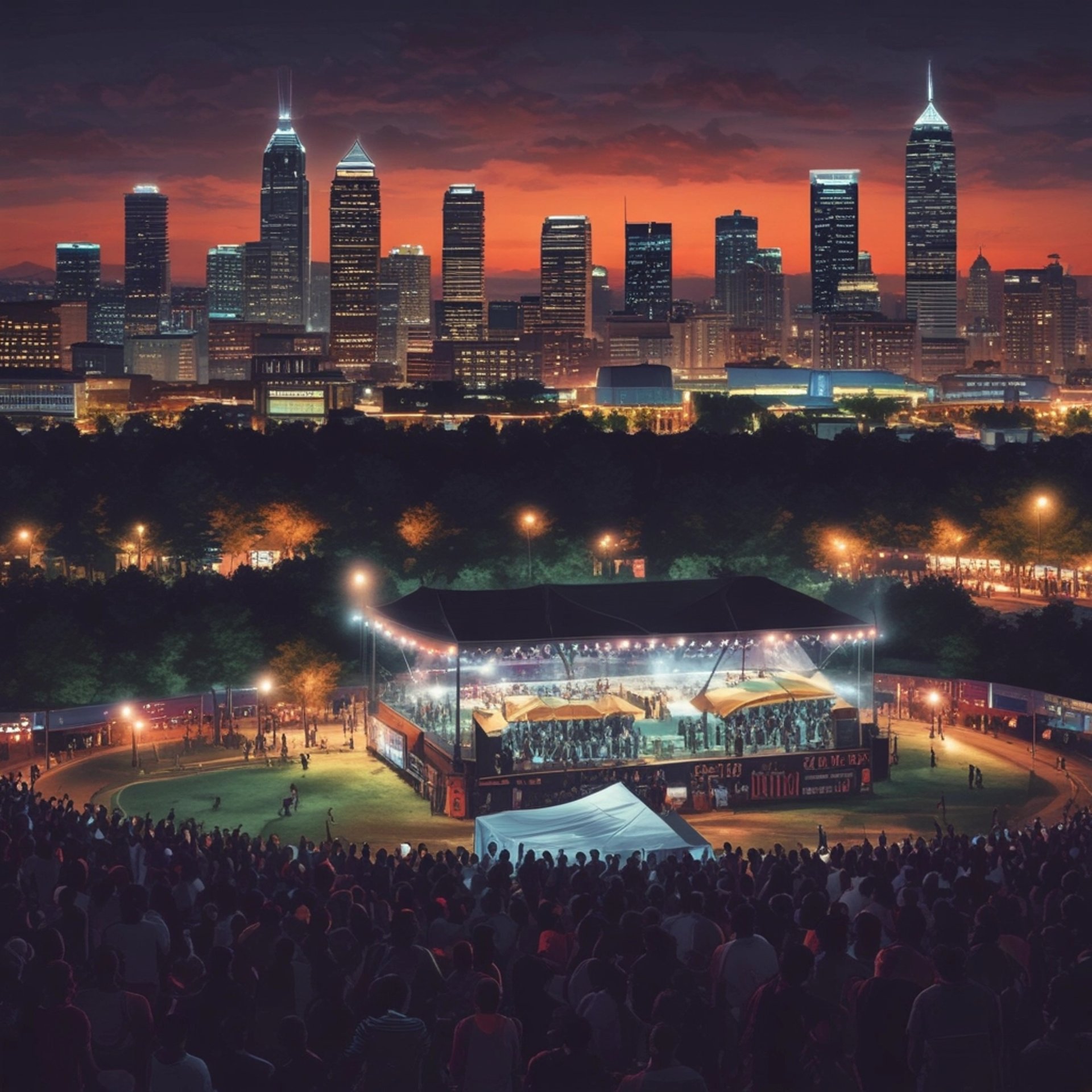 A group of people standing on top of a stage