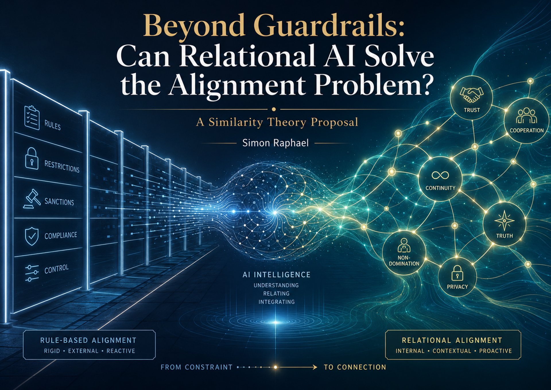 Abstract visualisation of the AI alignment problem
