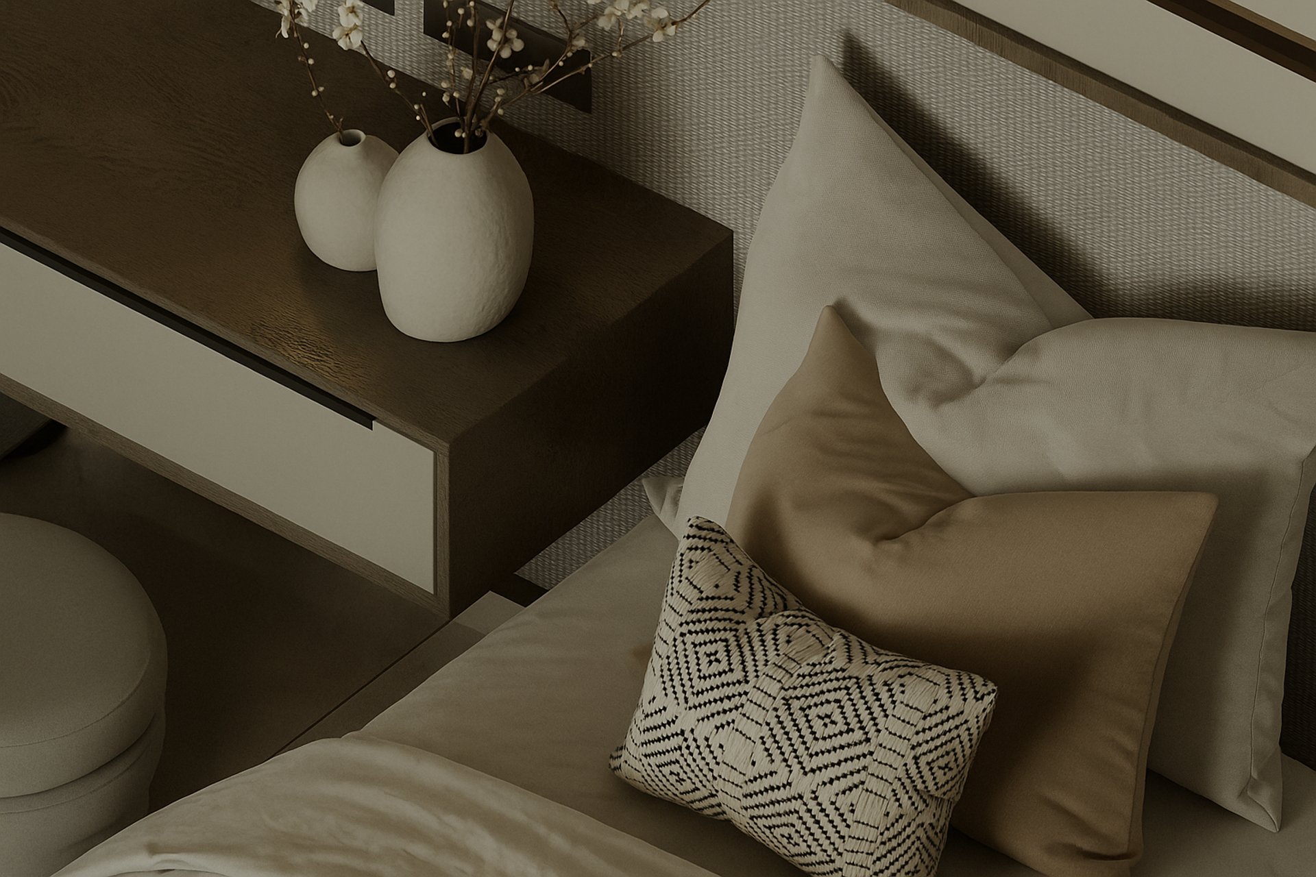 black and white bed linen