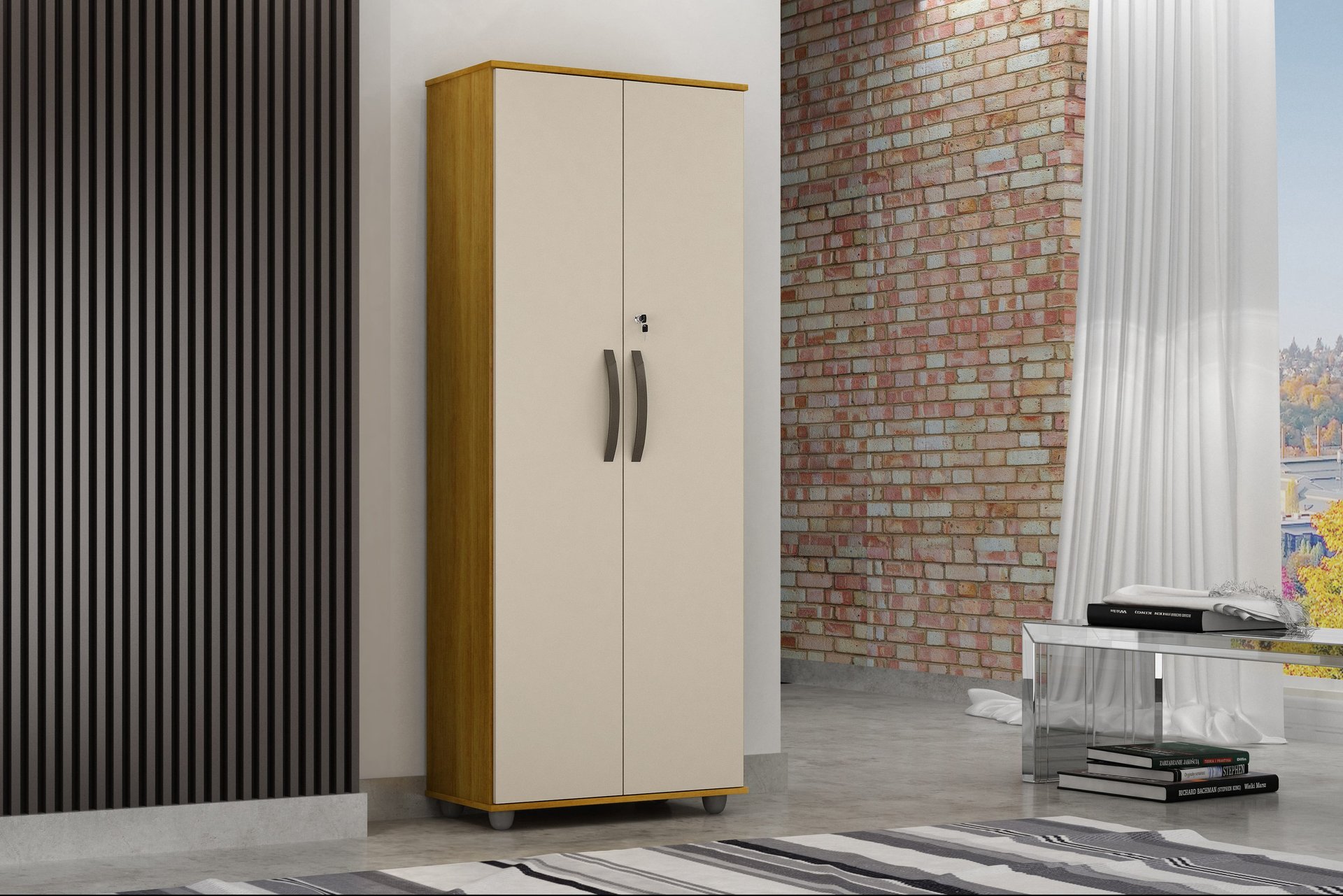 an abstract photo of a curved building with a blue sky in the background