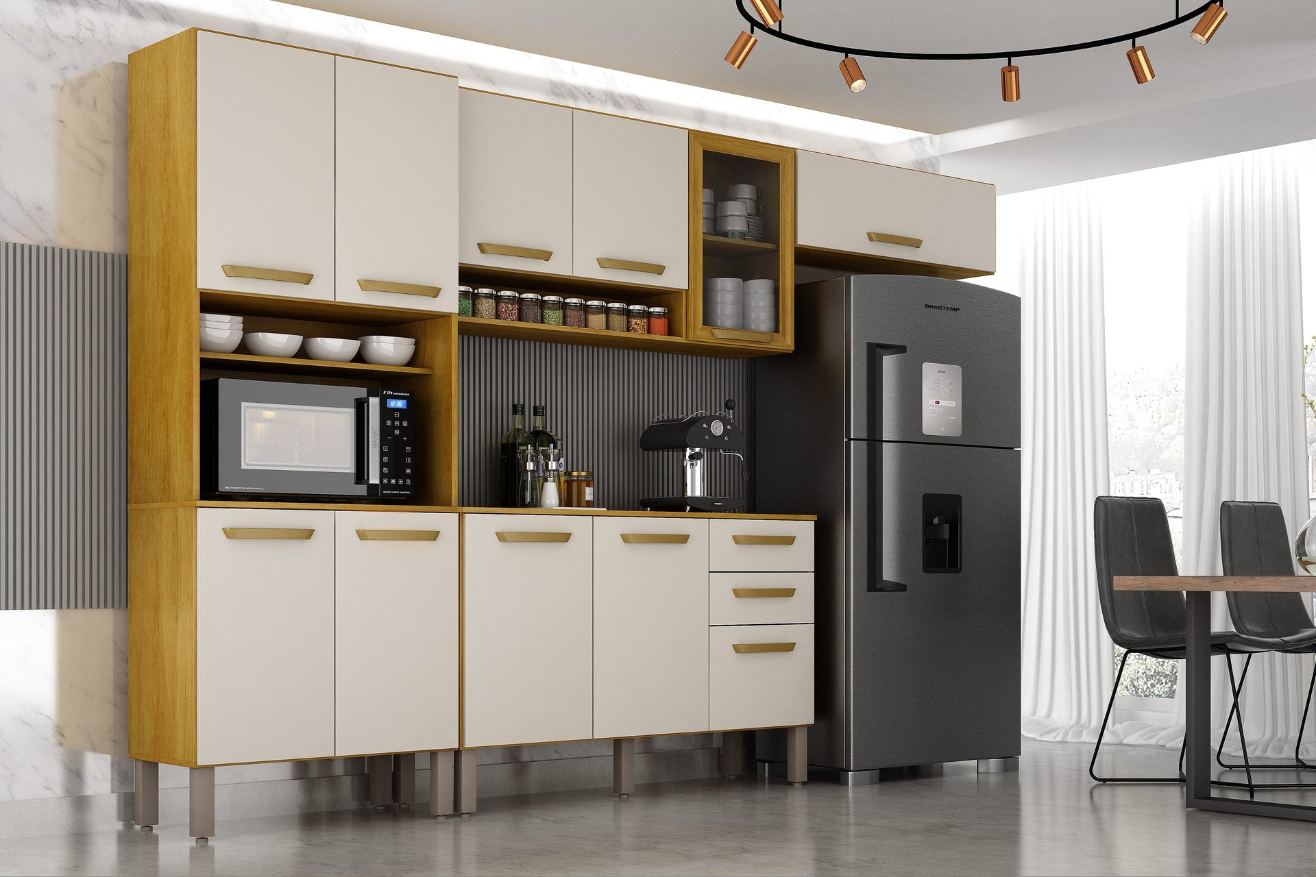 an abstract photo of a curved building with a blue sky in the background