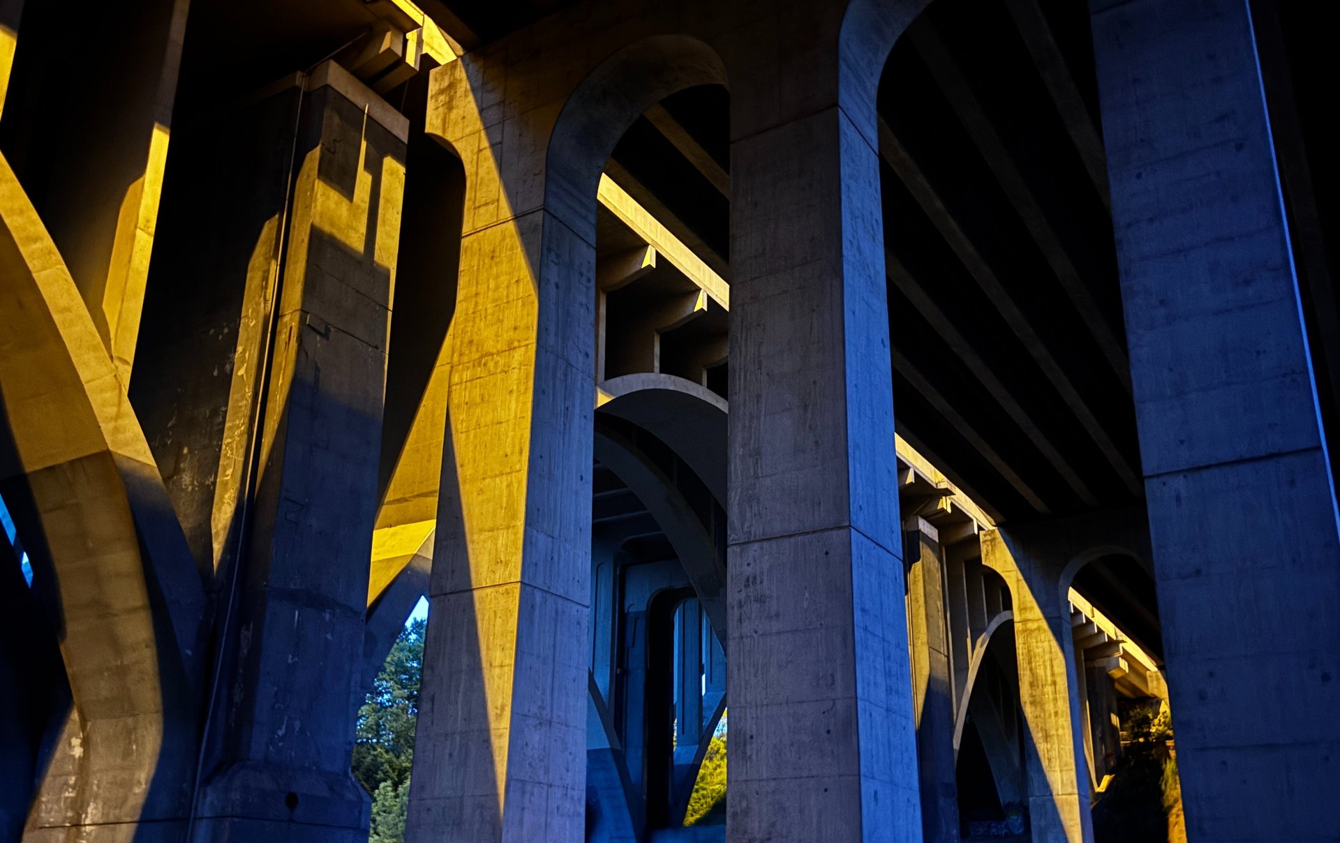 a long exposure photo of a highway at night